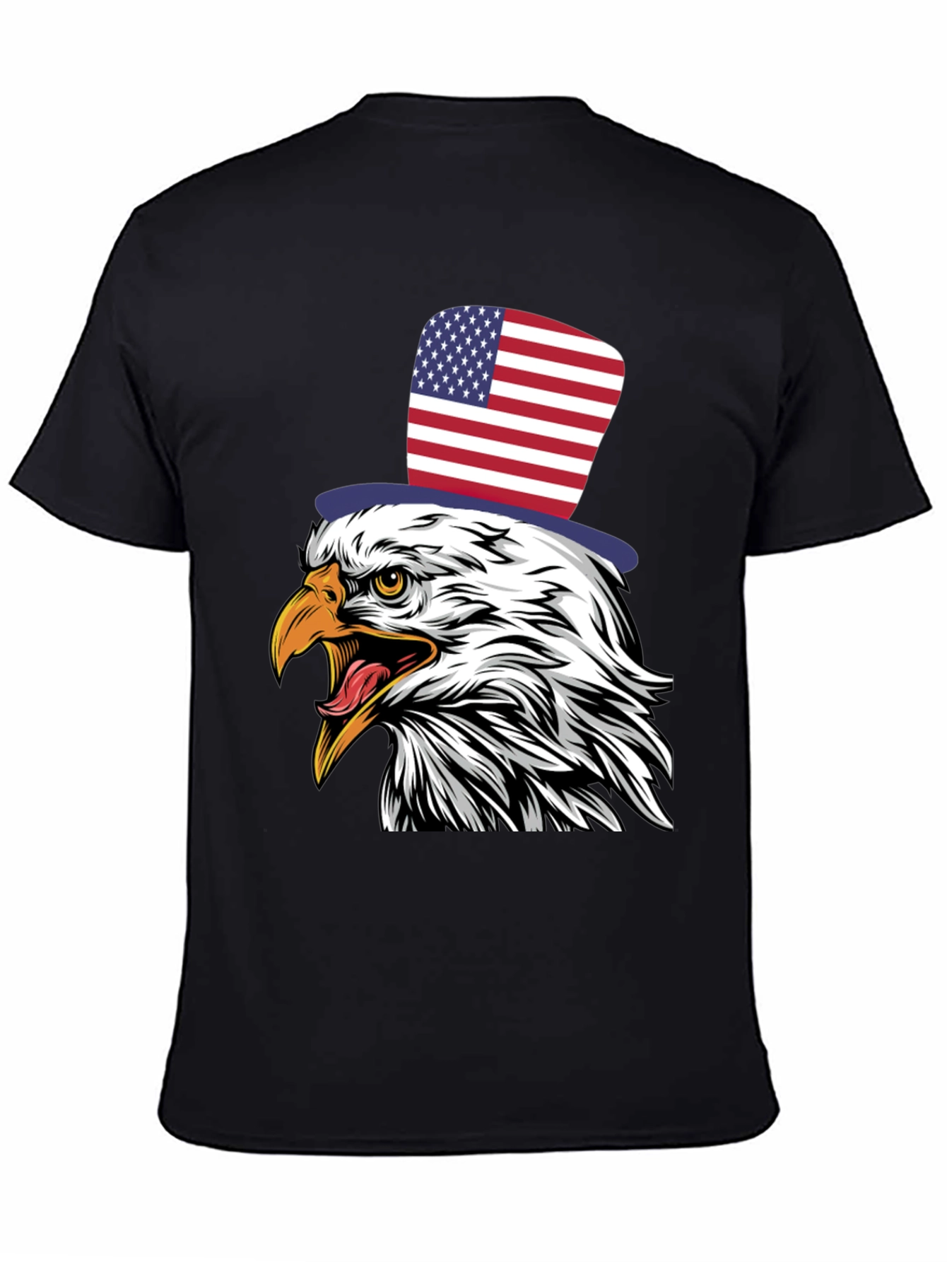 American Eagle Patriotic USA Flag Top Hat T-Shirt
