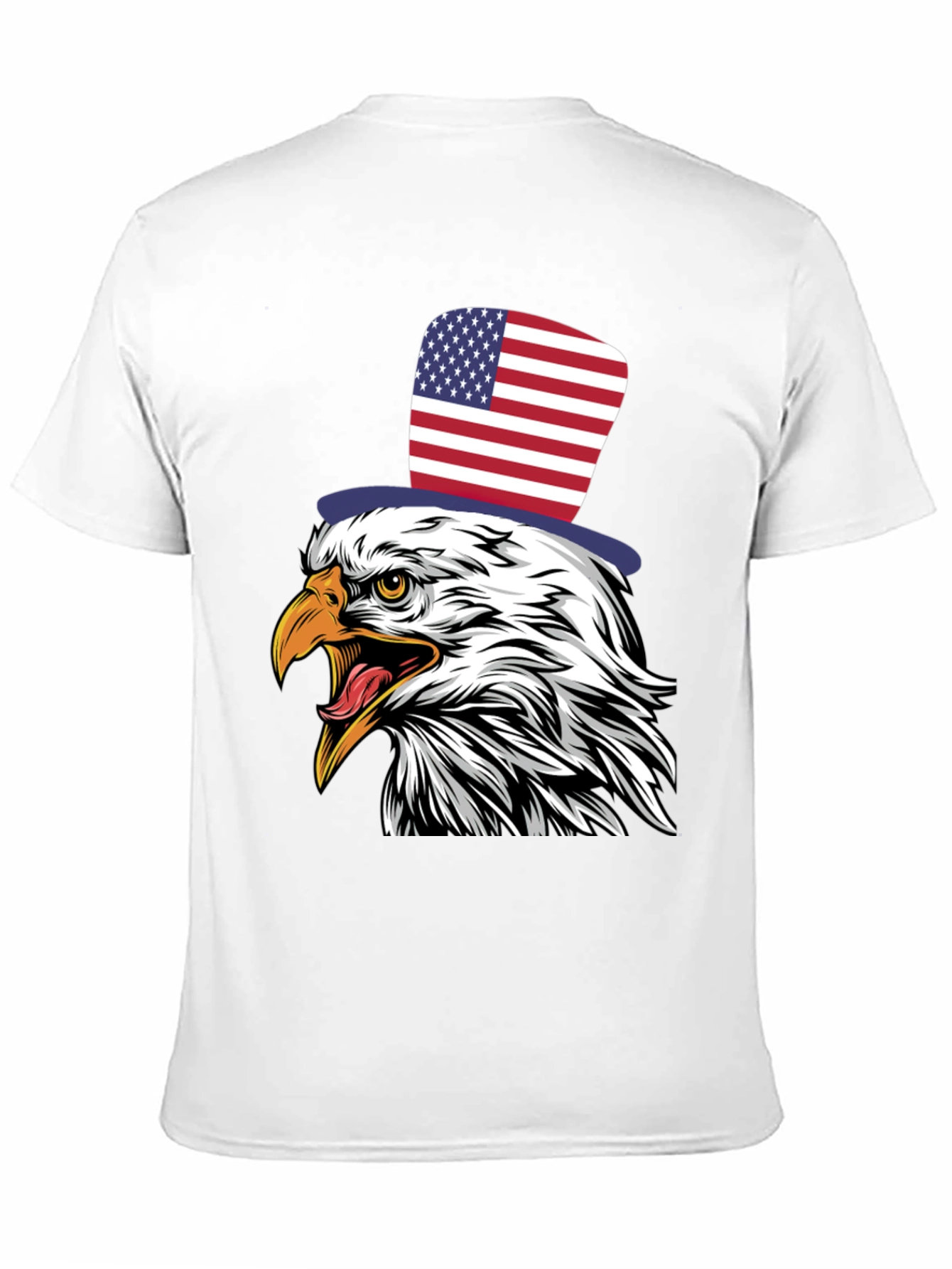 American Eagle Patriotic USA Flag Top Hat T-Shirt