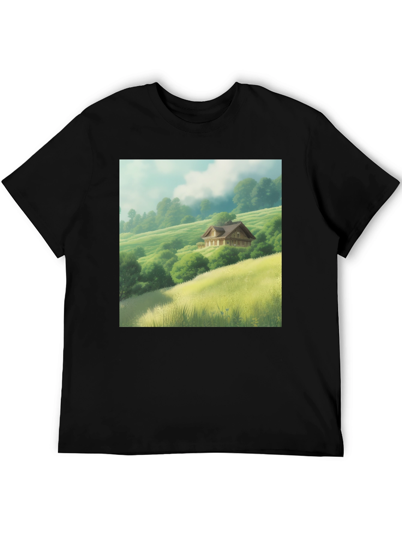 Scenic Valley House Graphic Tee - Nature Lover Shirt