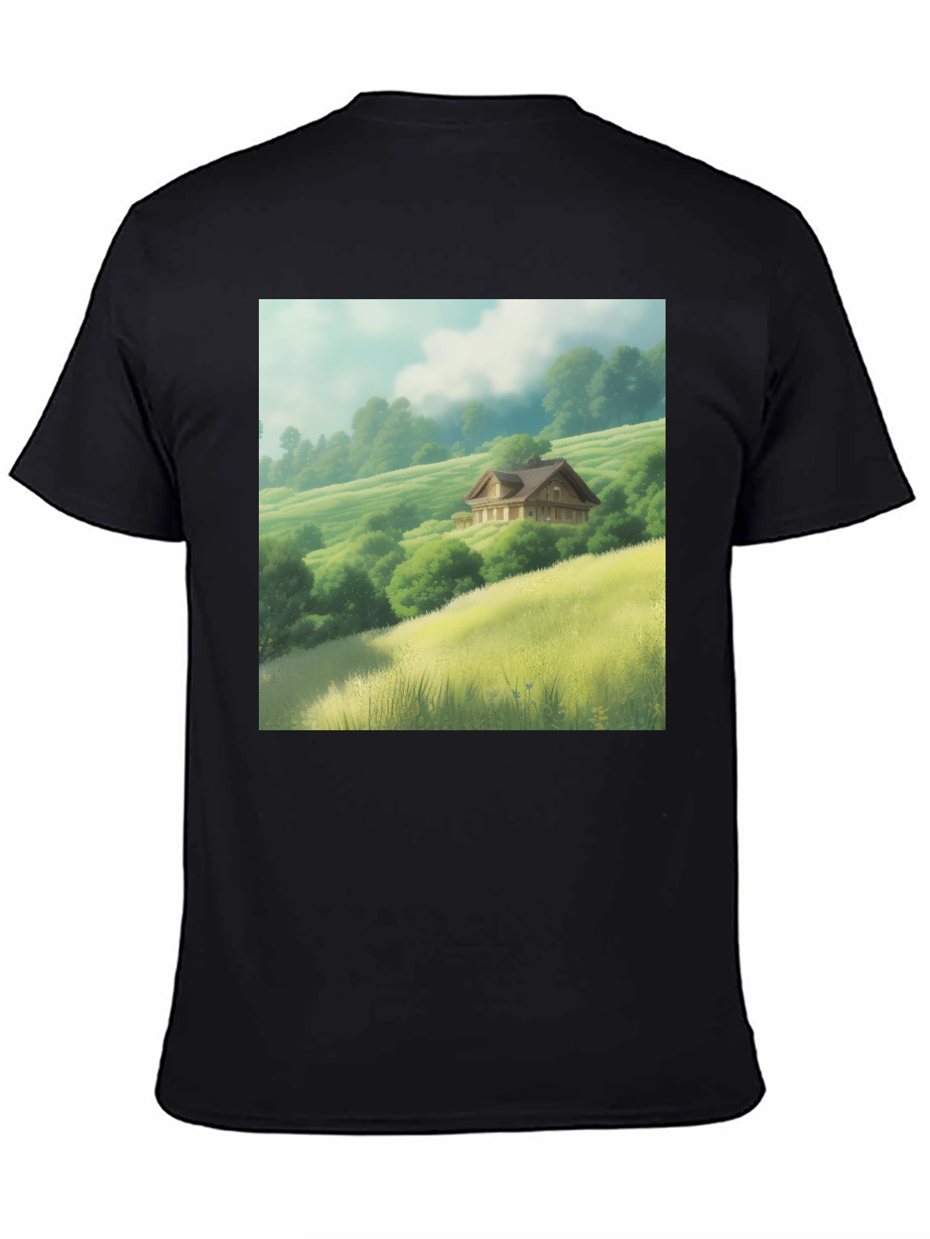 Scenic Valley House Graphic Tee - Nature Lover Shirt