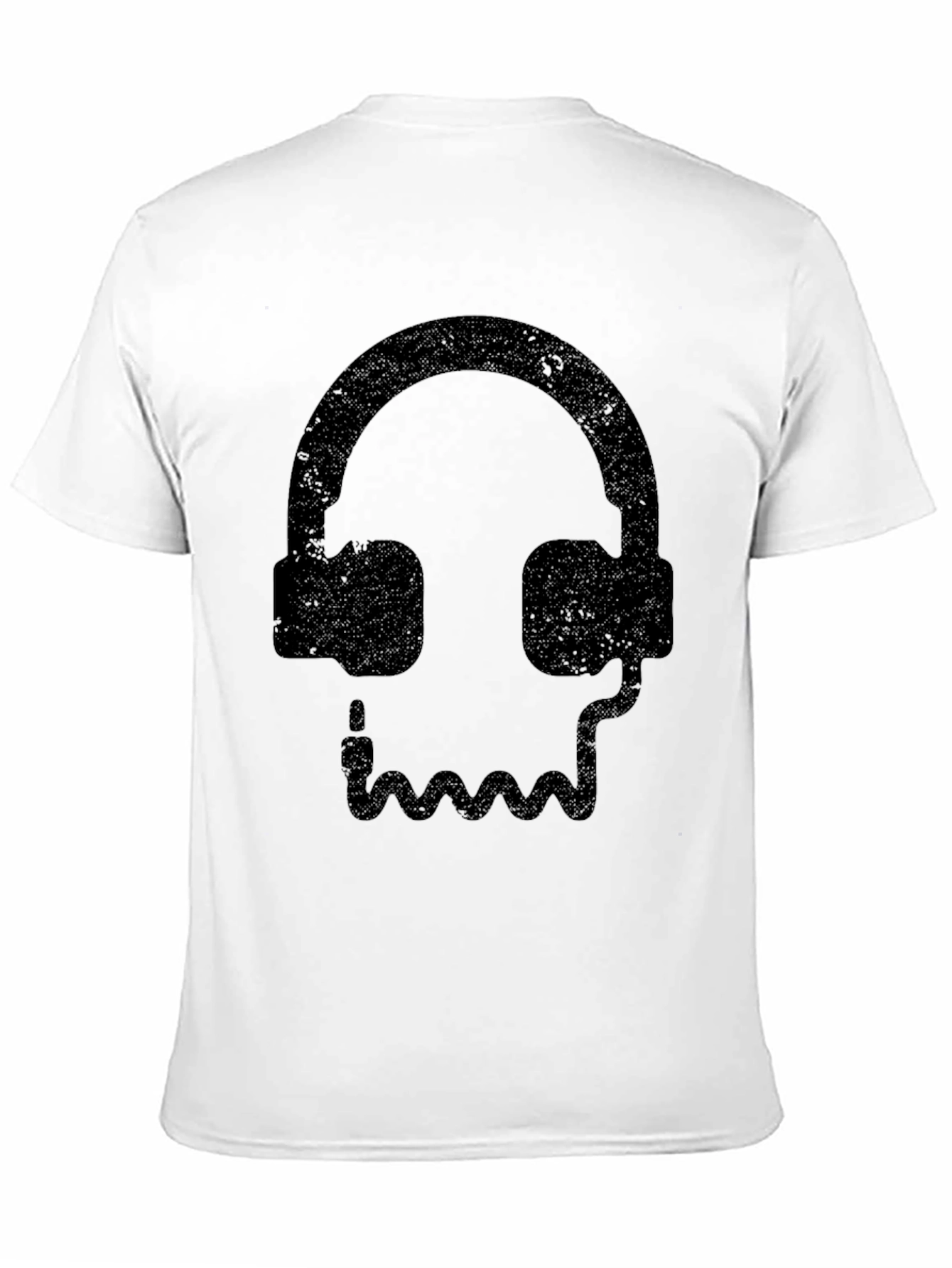 Skull Headphones Graphic Tee - Black Cotton T-Shirt