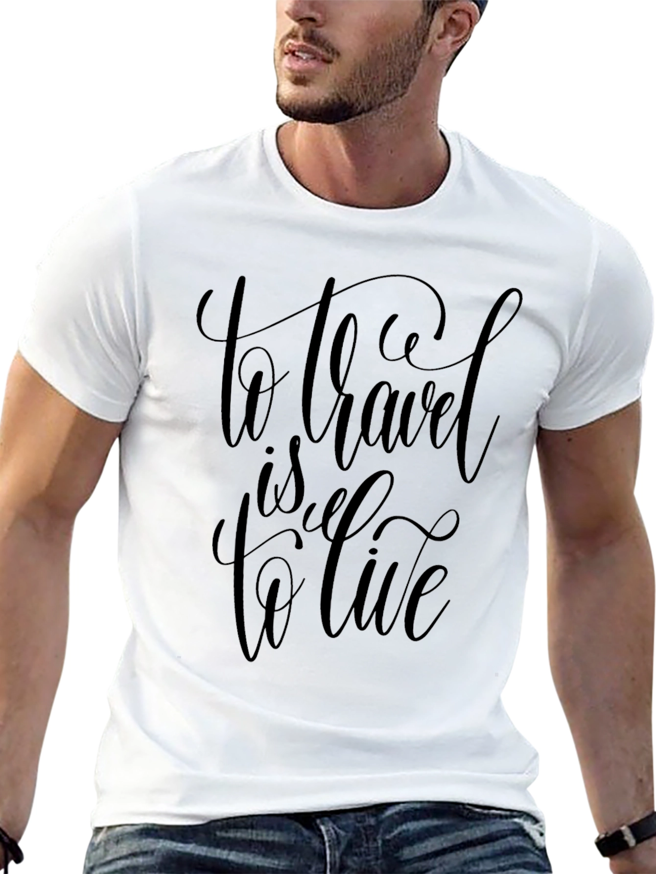 Travel To Live Black Graphic Tee