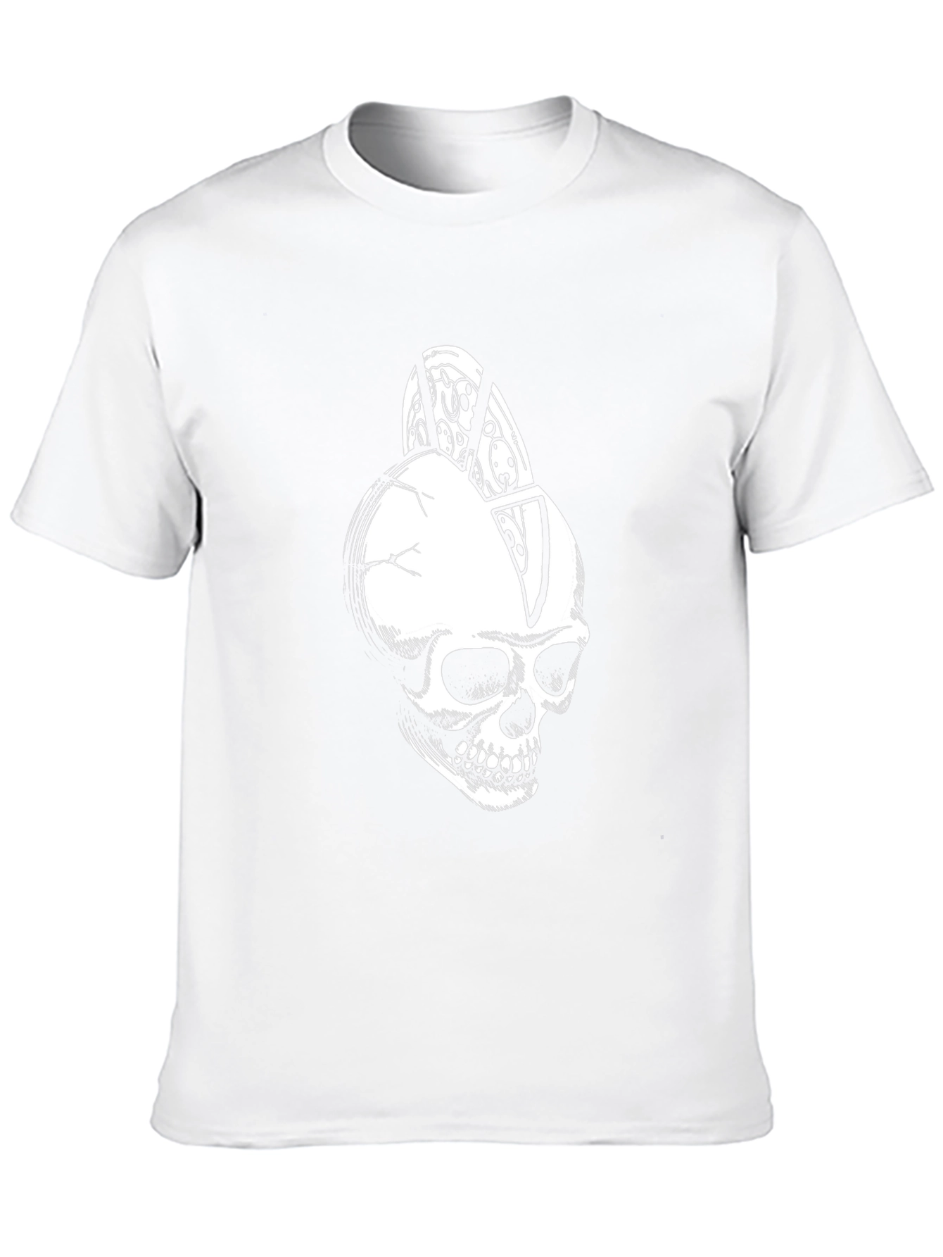 Skull Pizza Graphic Tee - Black Cotton T-Shirt