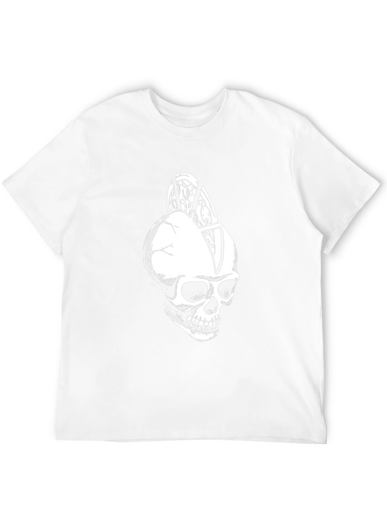 Skull Pizza Graphic Tee - Black Cotton T-Shirt
