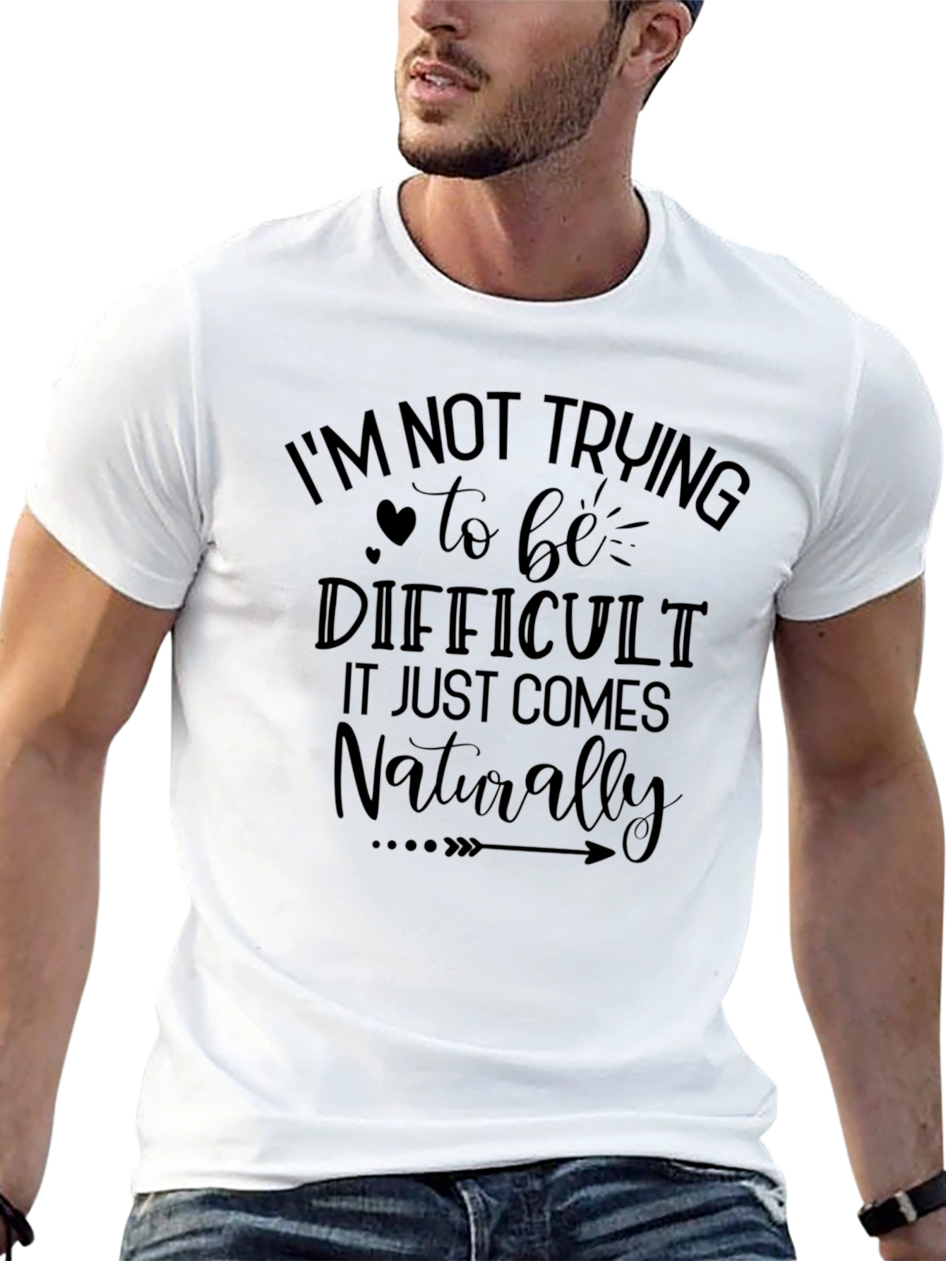 Difficult Naturally Black T-Shirt
