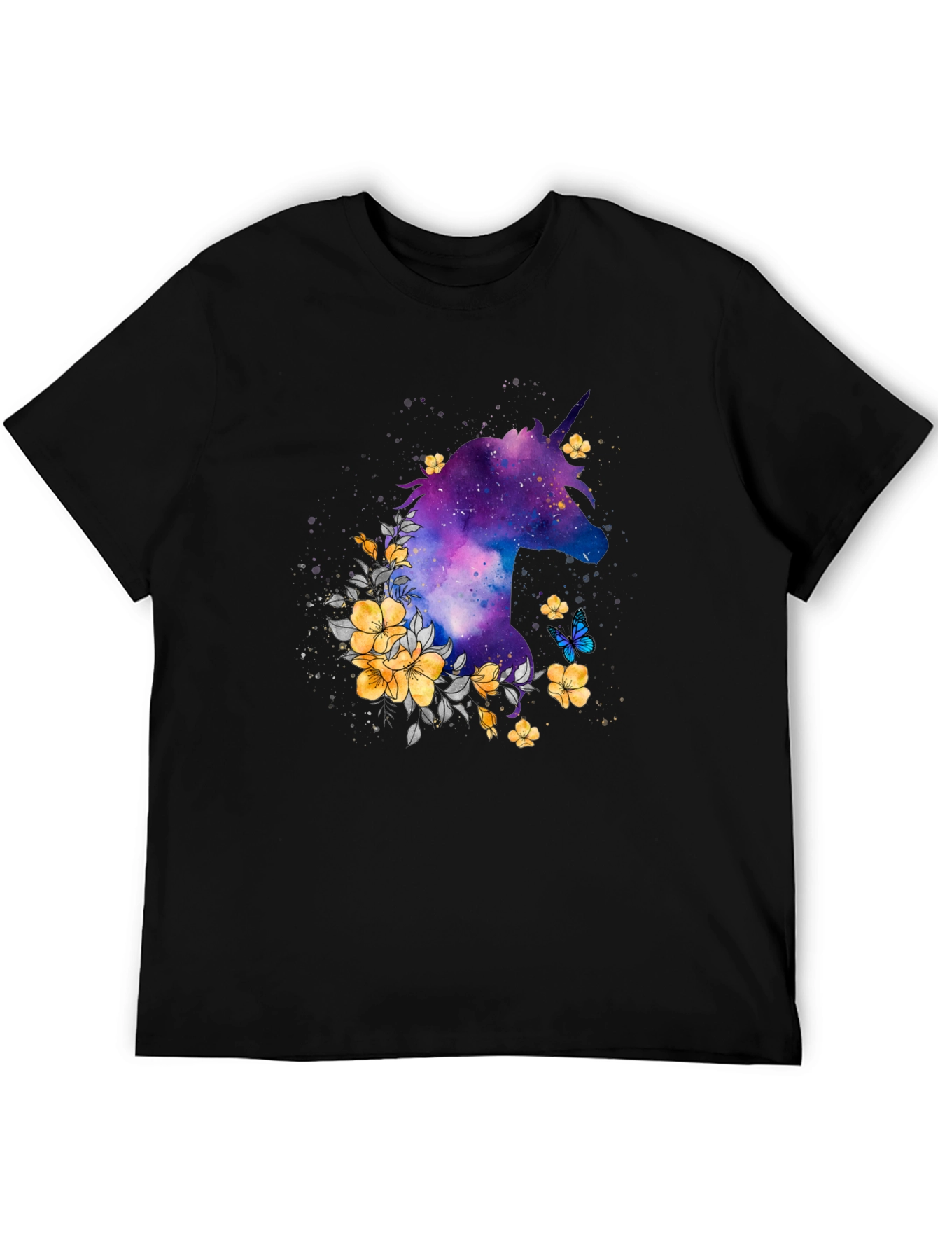 Unicorn Galaxy Floral Graphic Tee