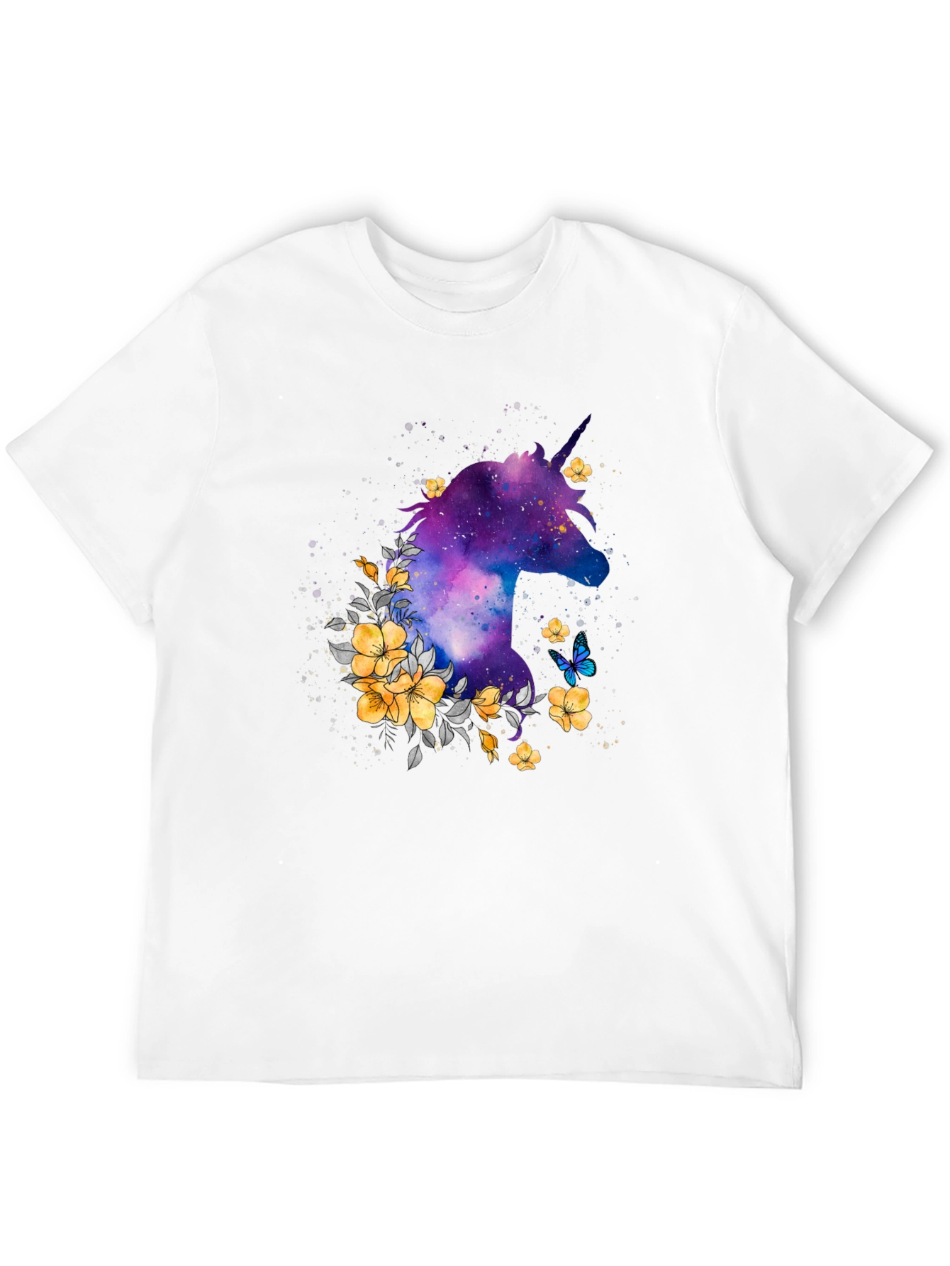 Unicorn Galaxy Floral Graphic Tee