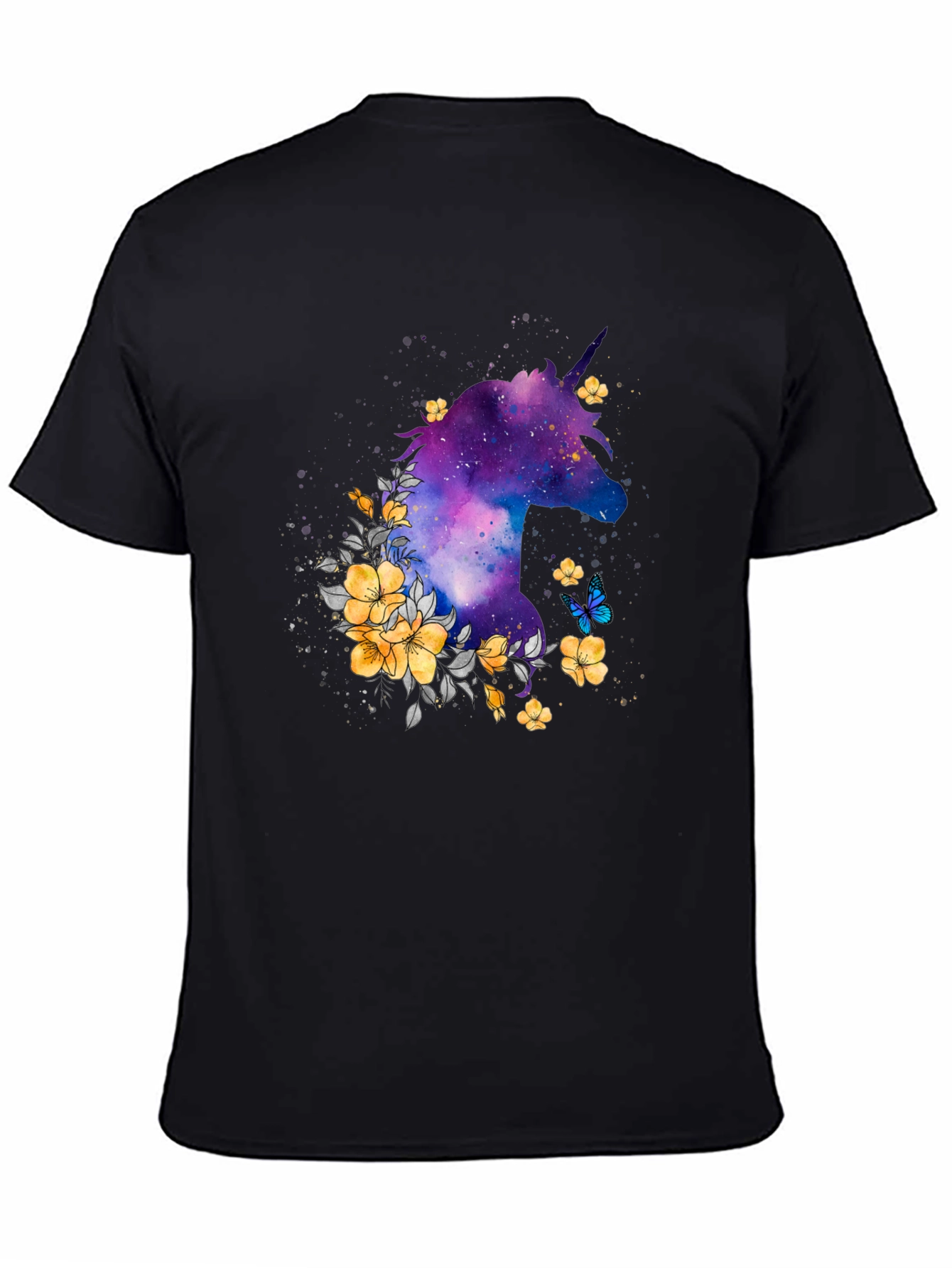 Unicorn Galaxy Floral Graphic Tee