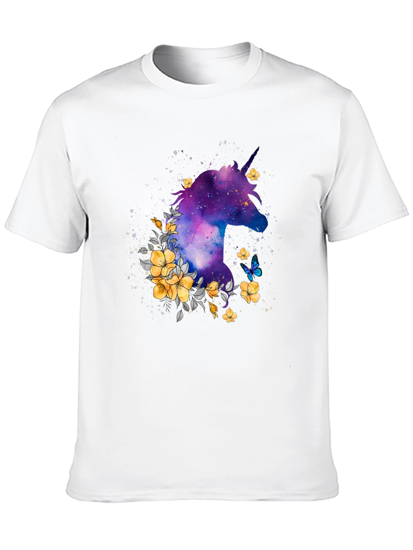 Unicorn Galaxy Floral Graphic Tee