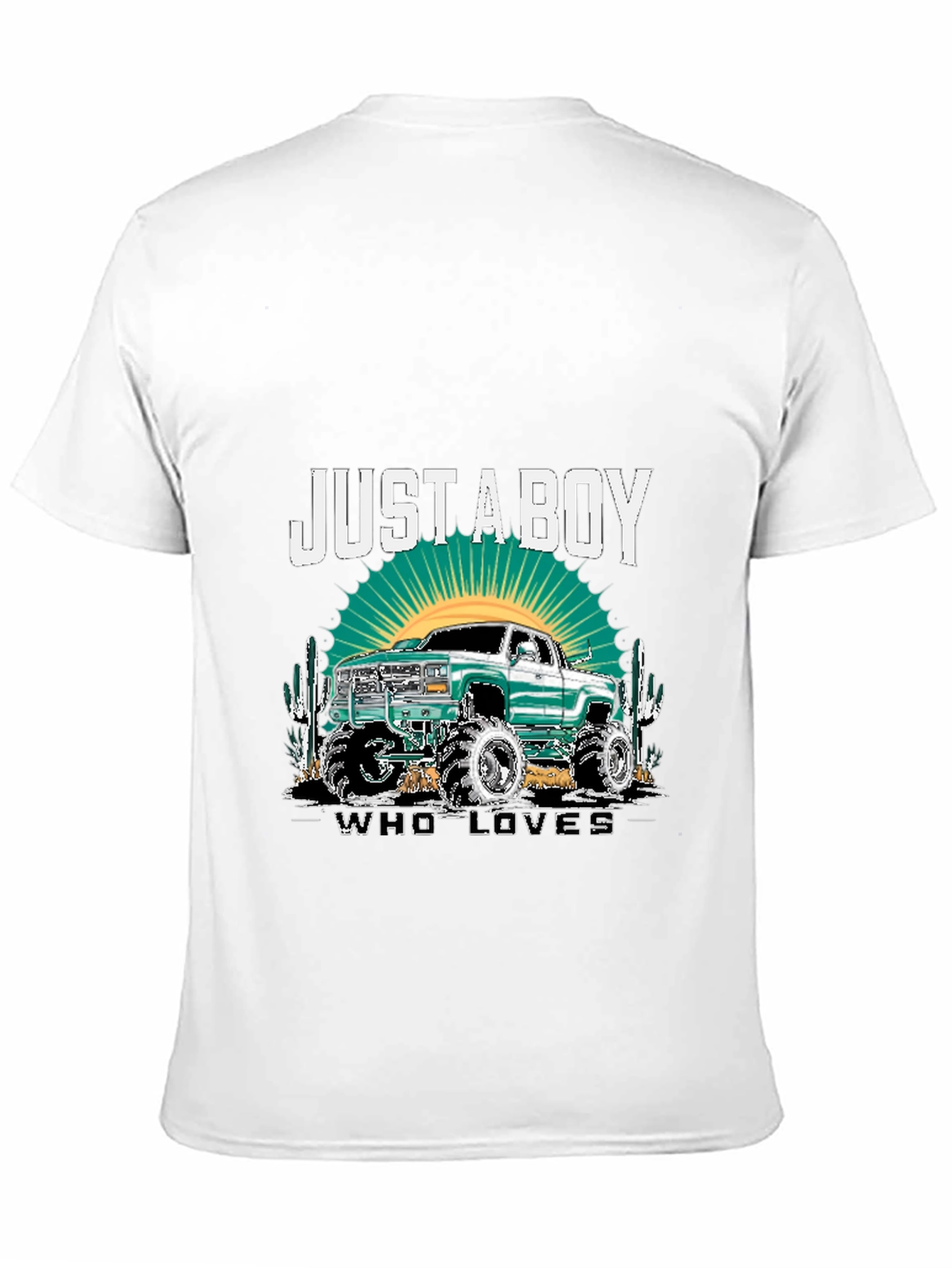 Just a Boy Who Loves Trucks - Black T-Shirt