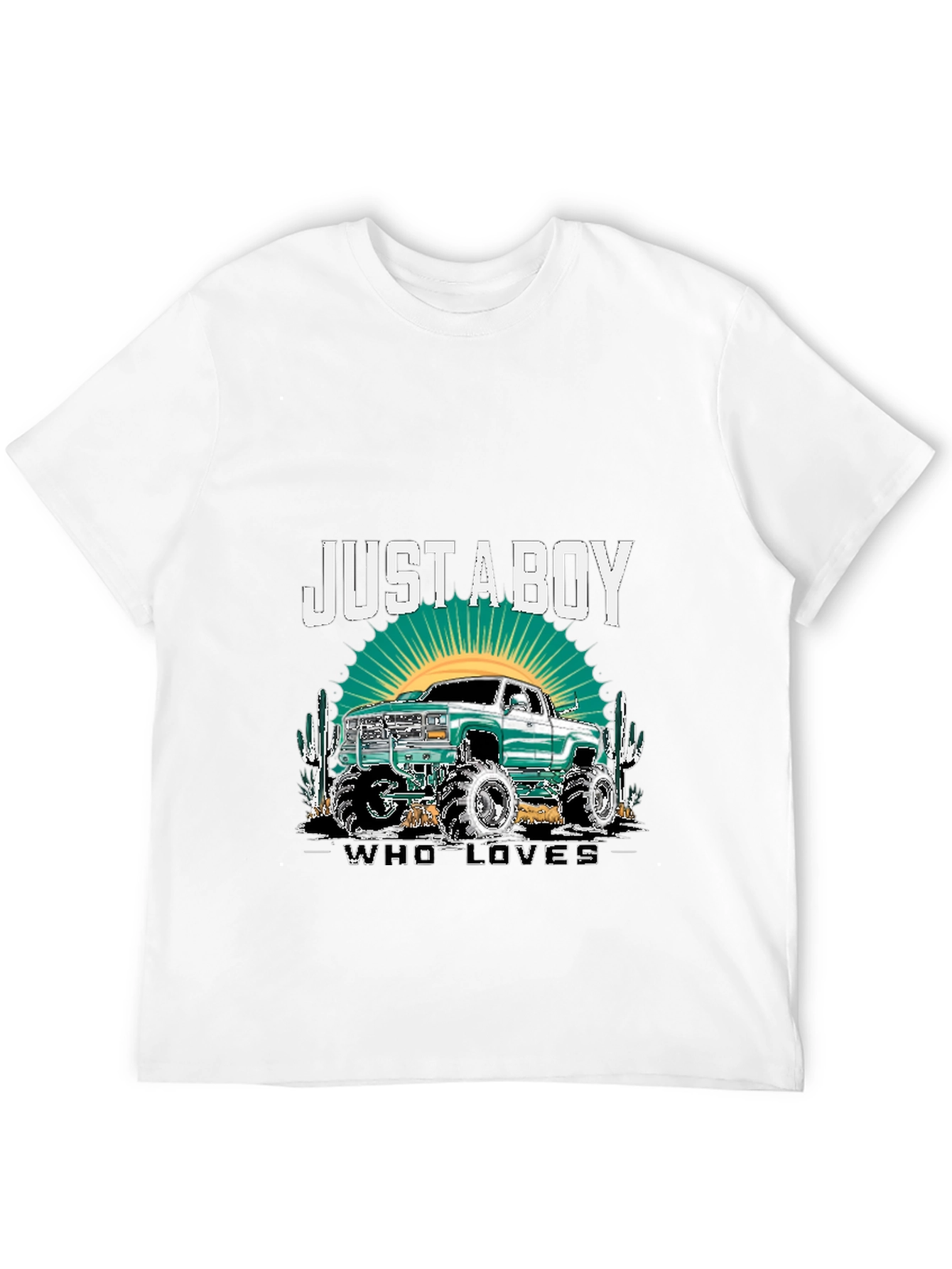 Just a Boy Who Loves Trucks - Black T-Shirt