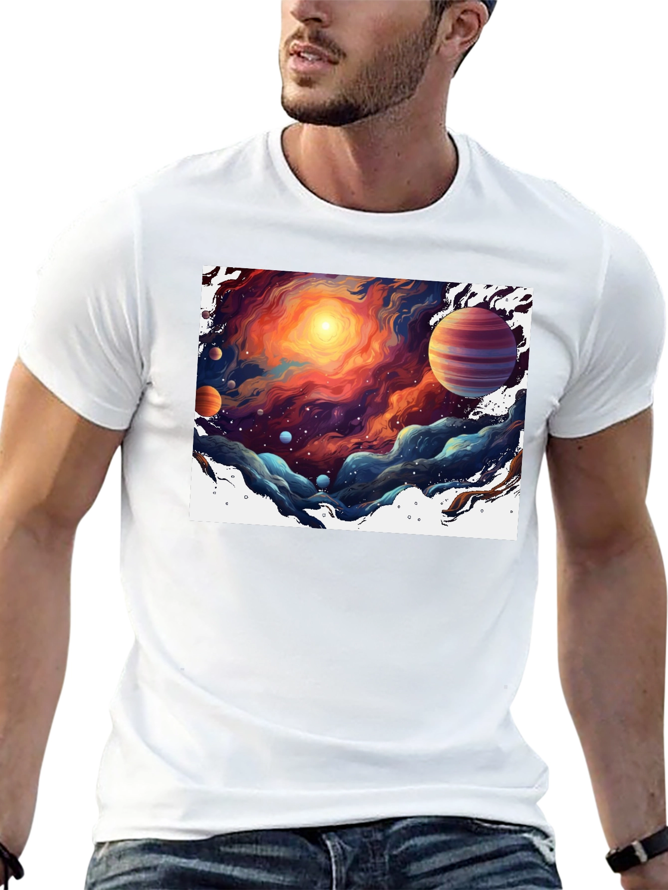 Space Nebula T-Shirt - Black Graphic Tee