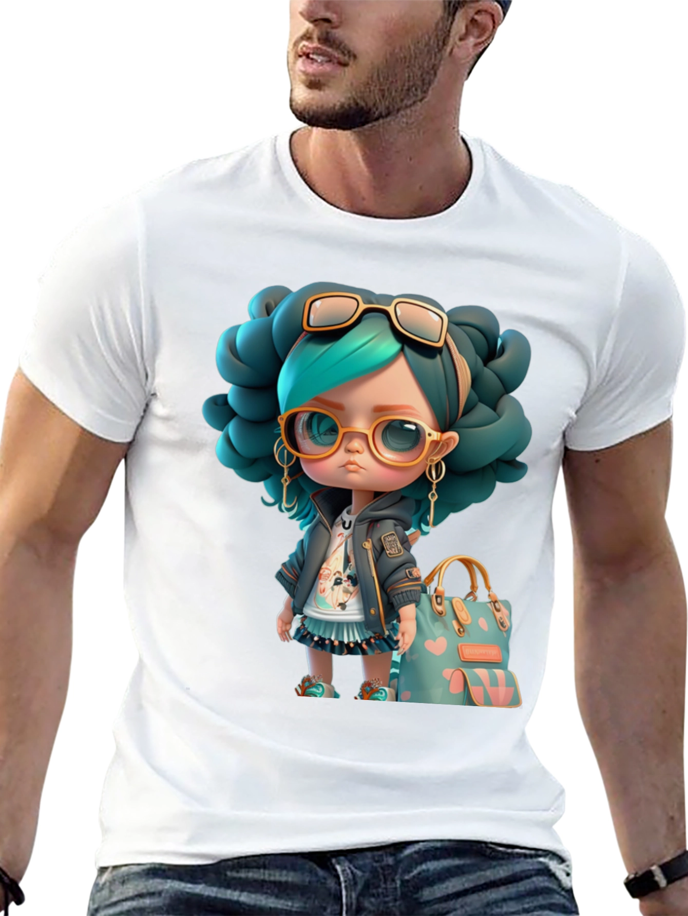 Cartoon Girl Graphic T-Shirt
