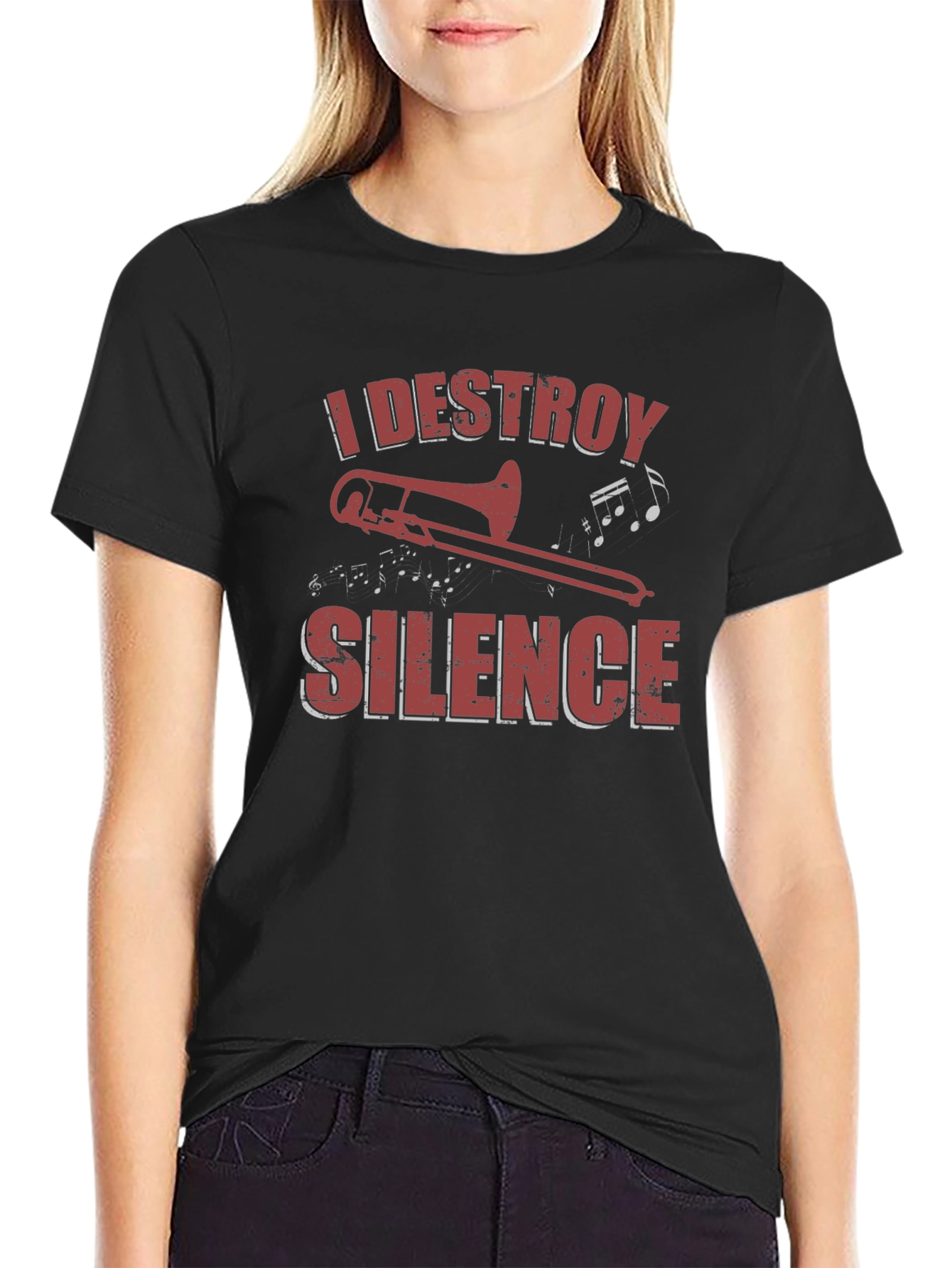 I Destroy Silence Trombone Graphic Tee