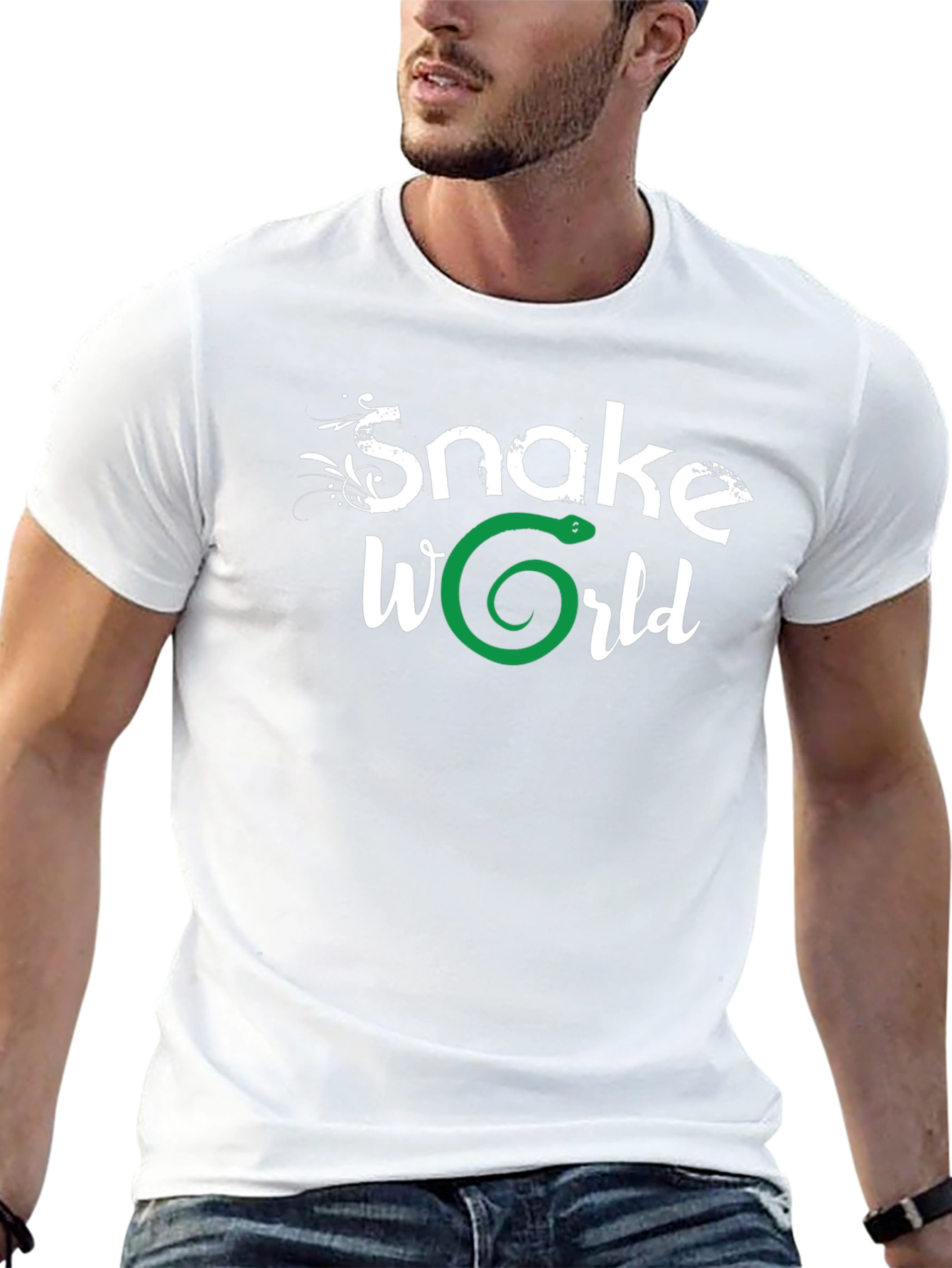 Snake World Graphic T-Shirt - Black