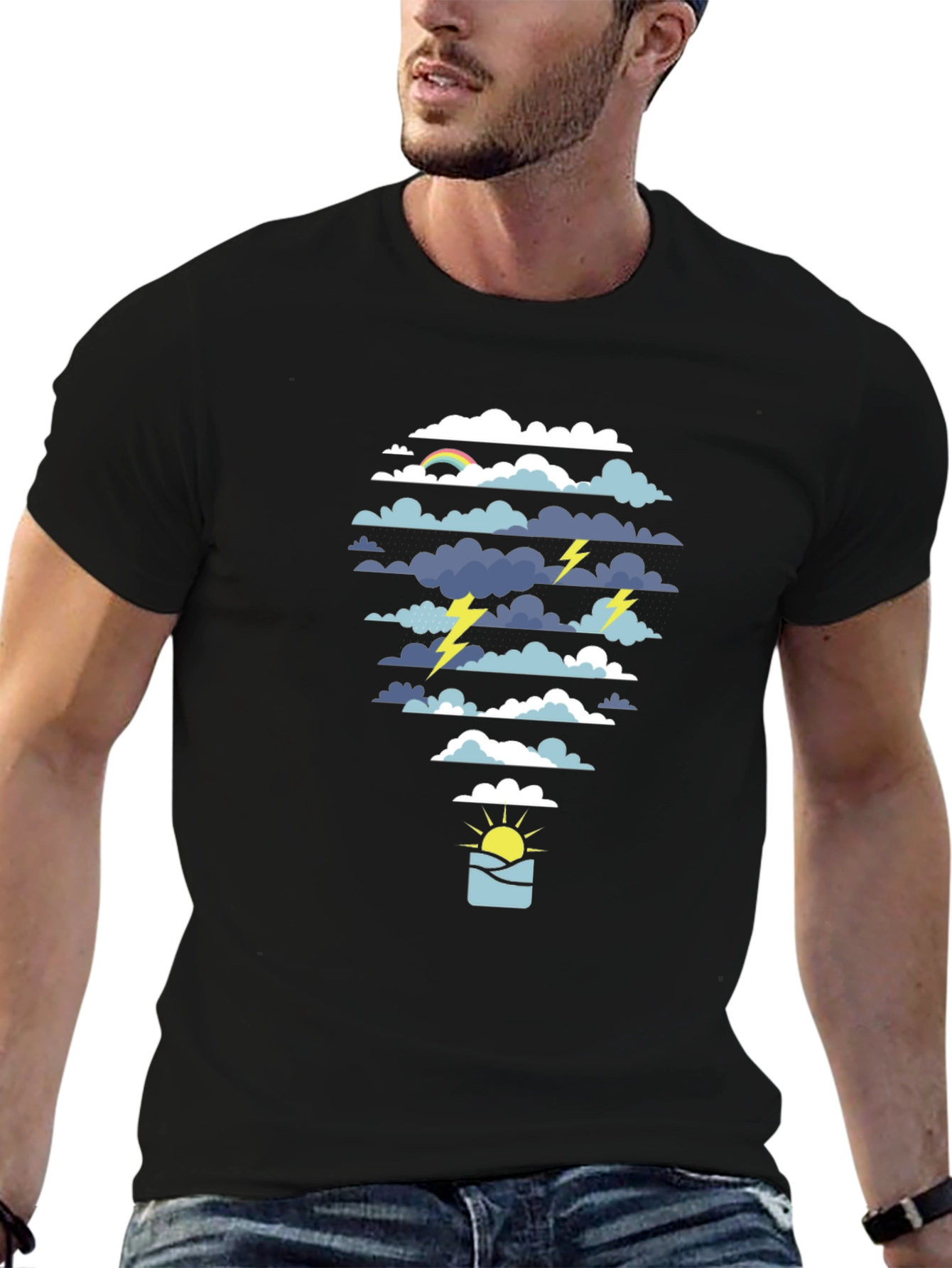 Weather Graphic Tee - Storm & Sunshine Design
