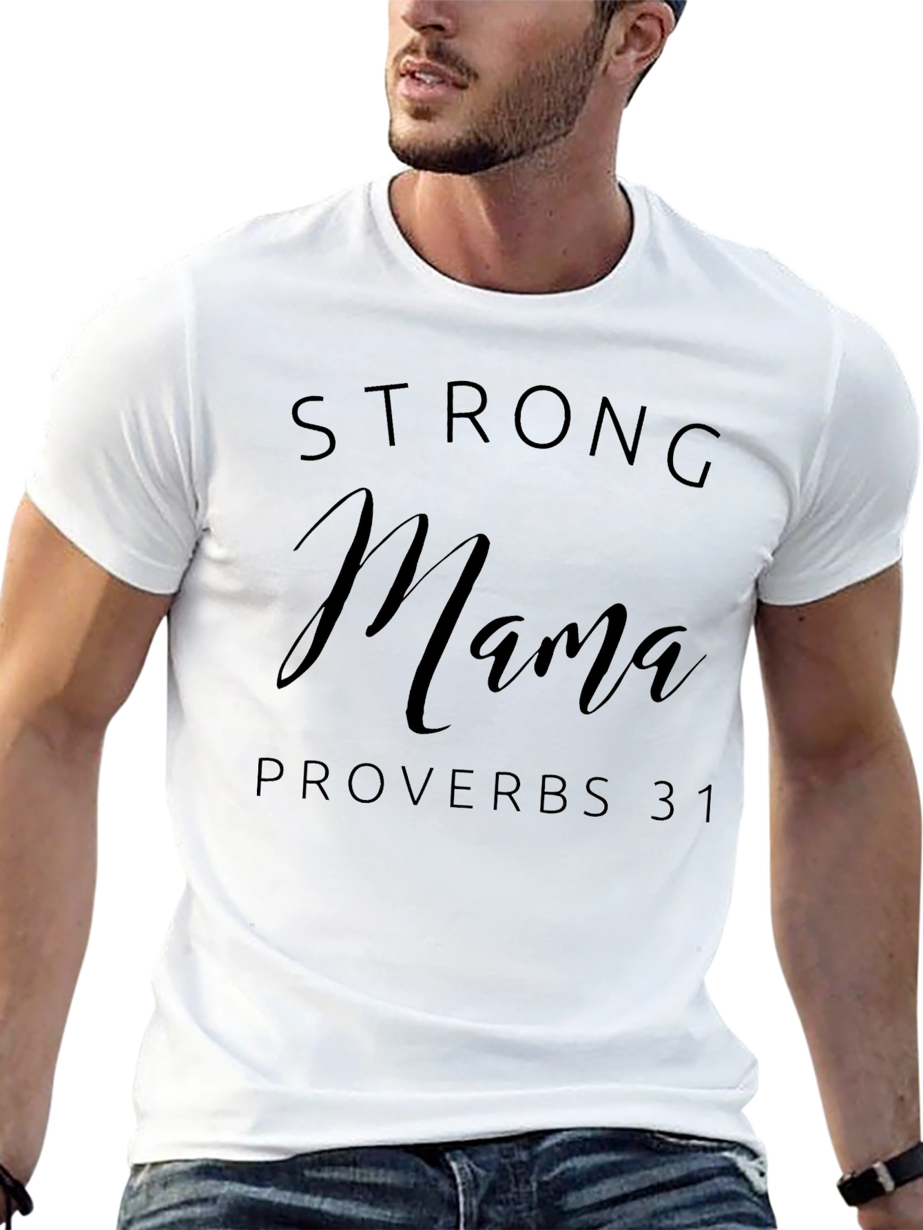 Strong Mama Proverbs 31 Black Tee