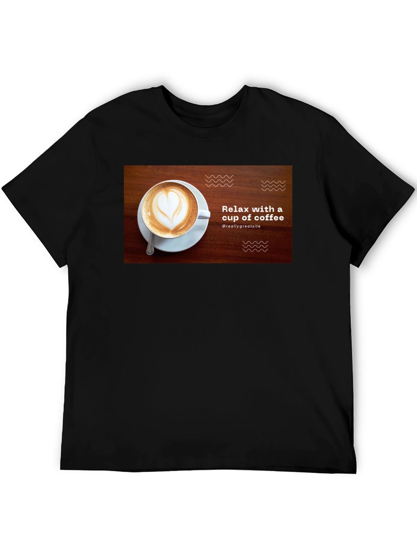 Relax with Coffee Black T-Shirt