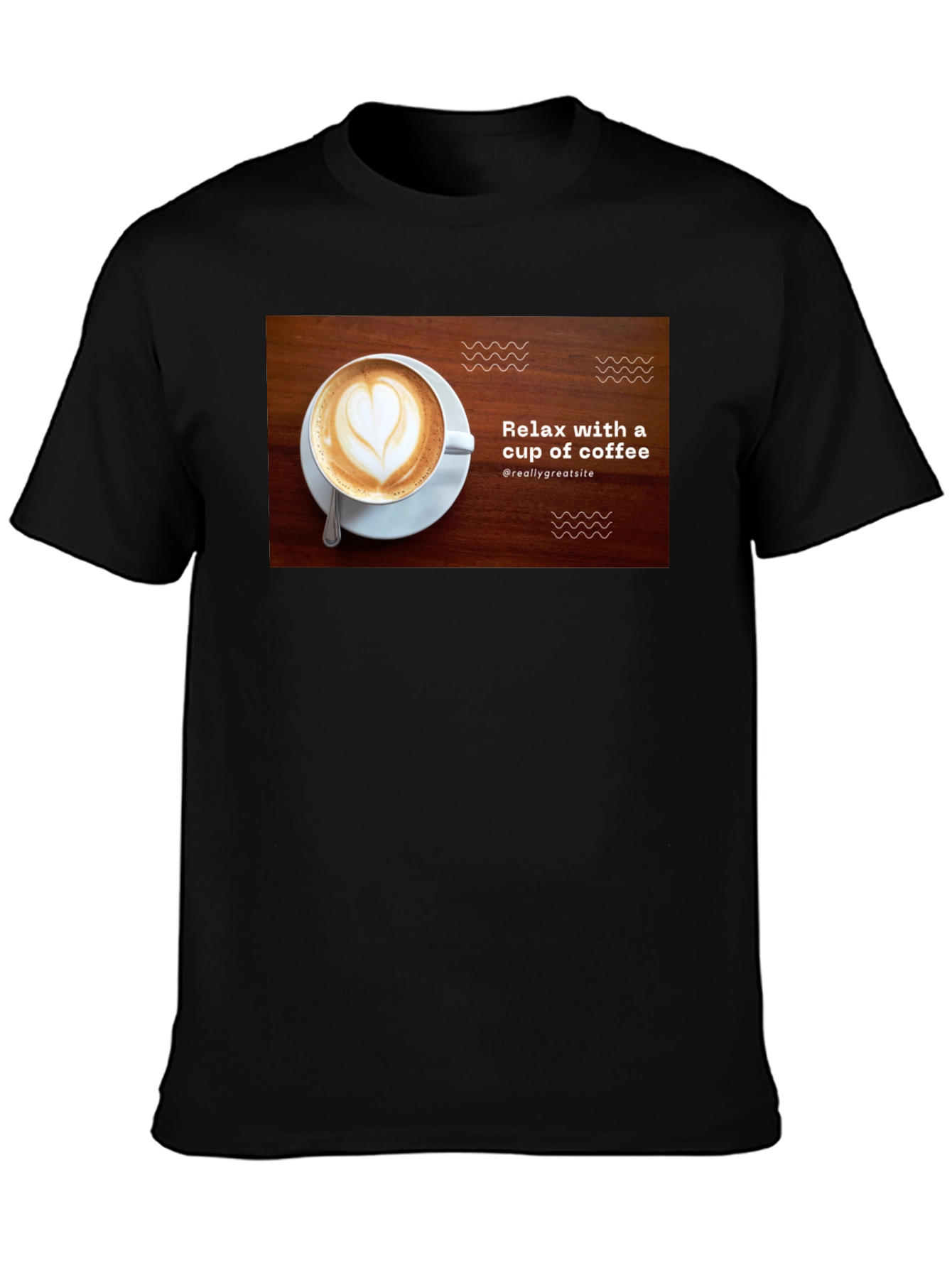 Relax with Coffee Black T-Shirt