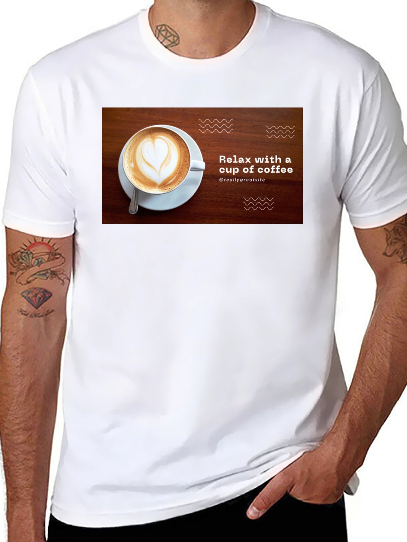 Relax with Coffee Black T-Shirt