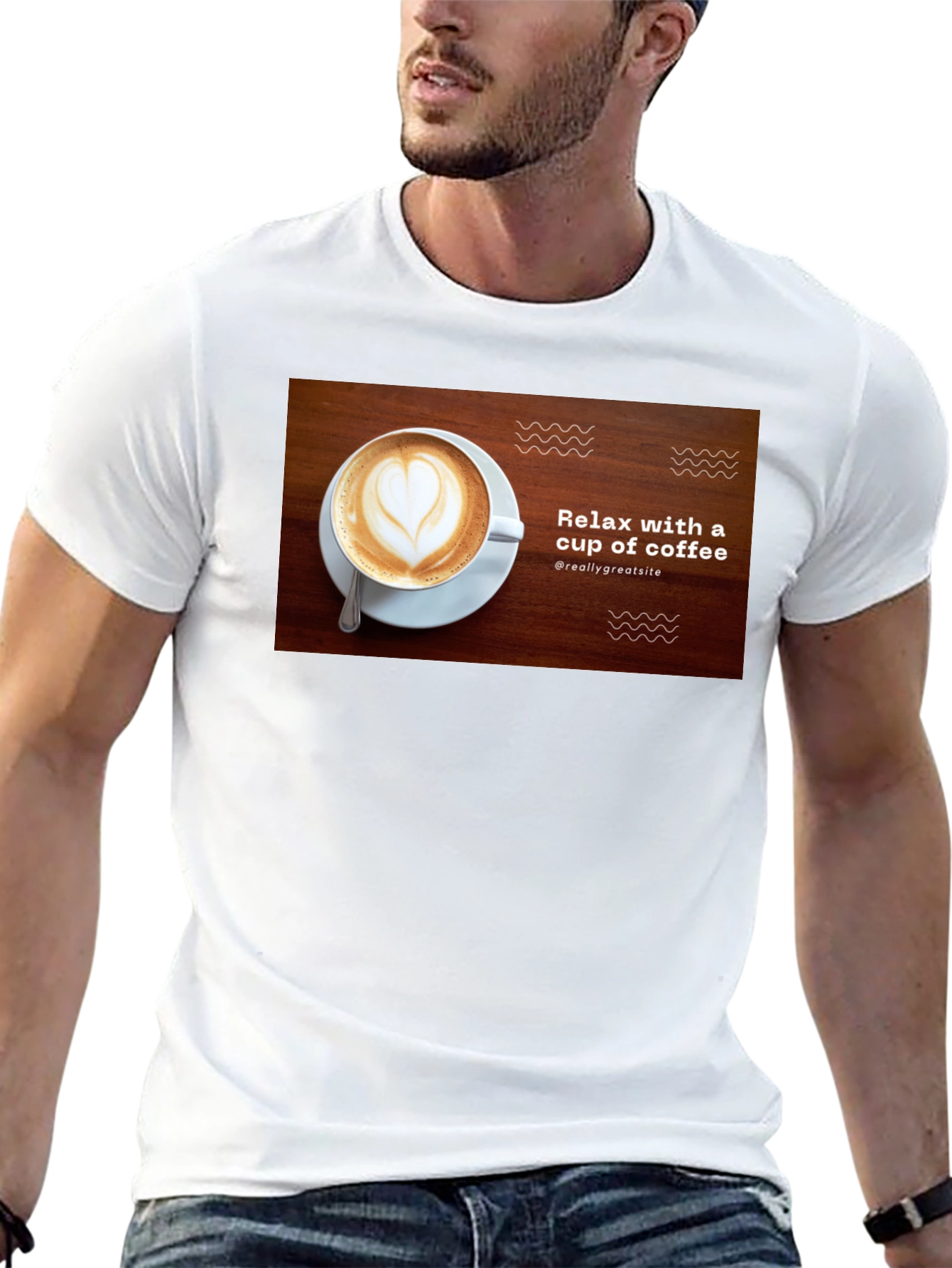 Relax with Coffee Black T-Shirt