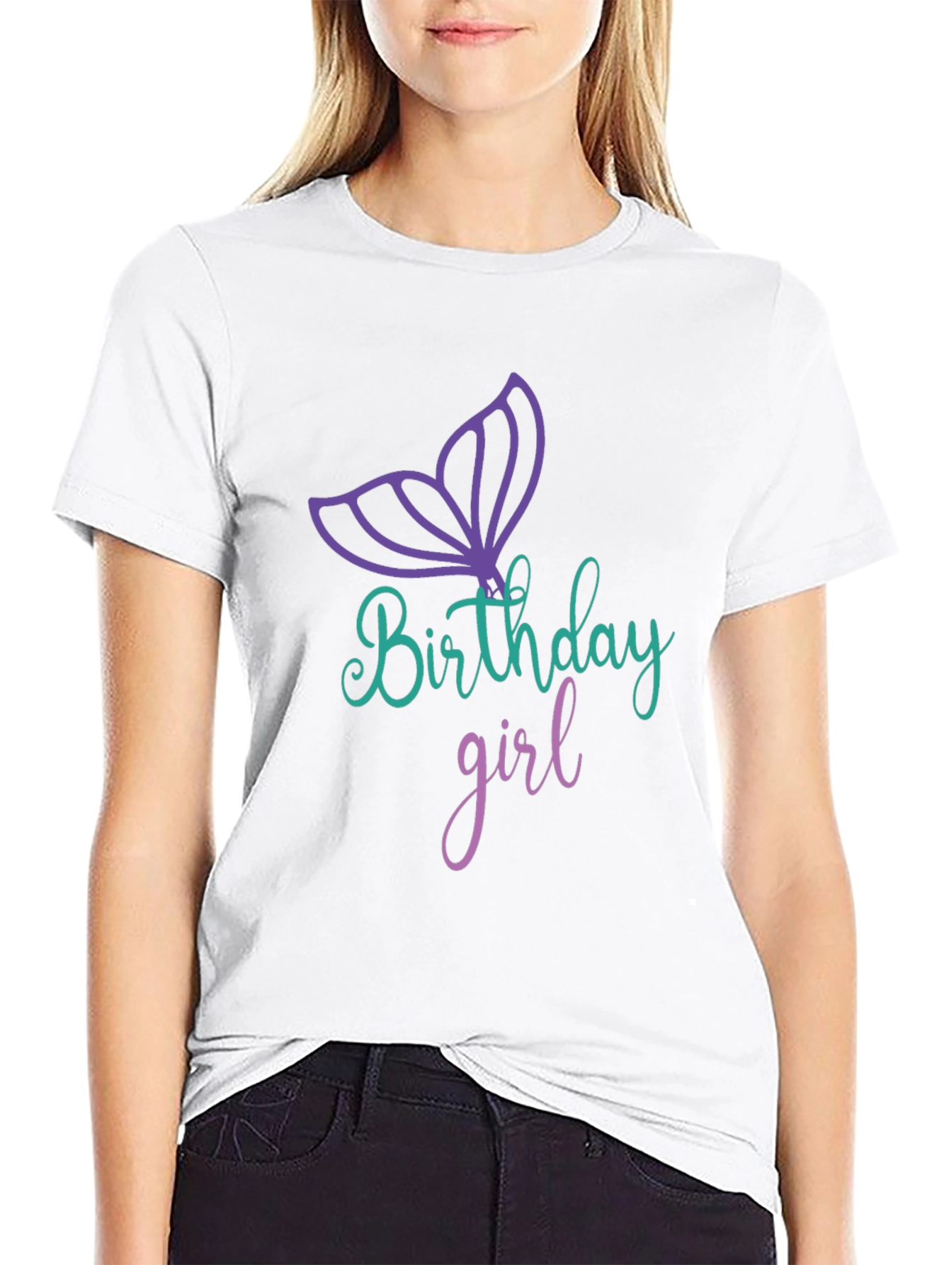 Birthday Girl Mermaid Tail T-Shirt