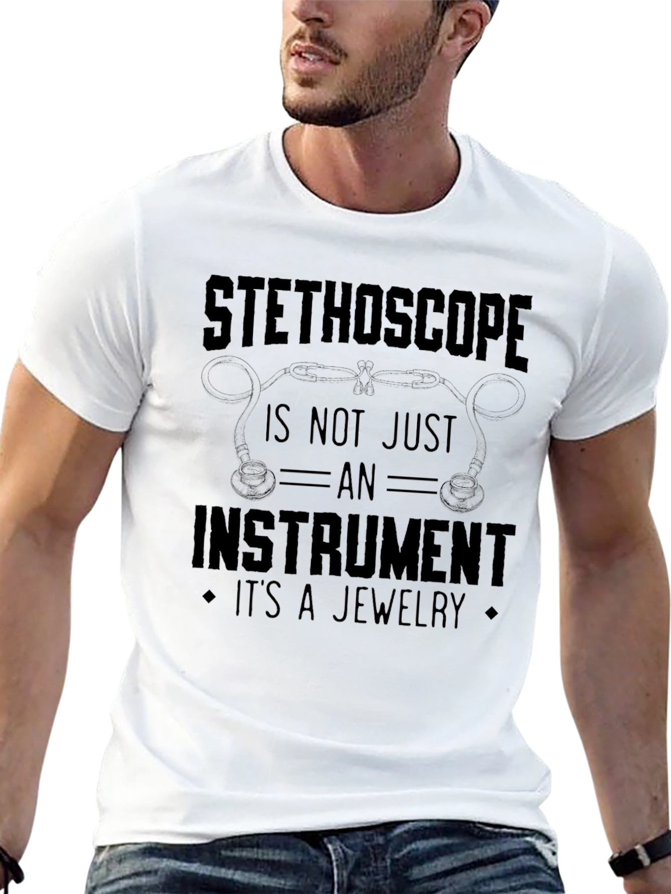 Stethoscope Jewelry T-Shirt - Medical Instrument Tee