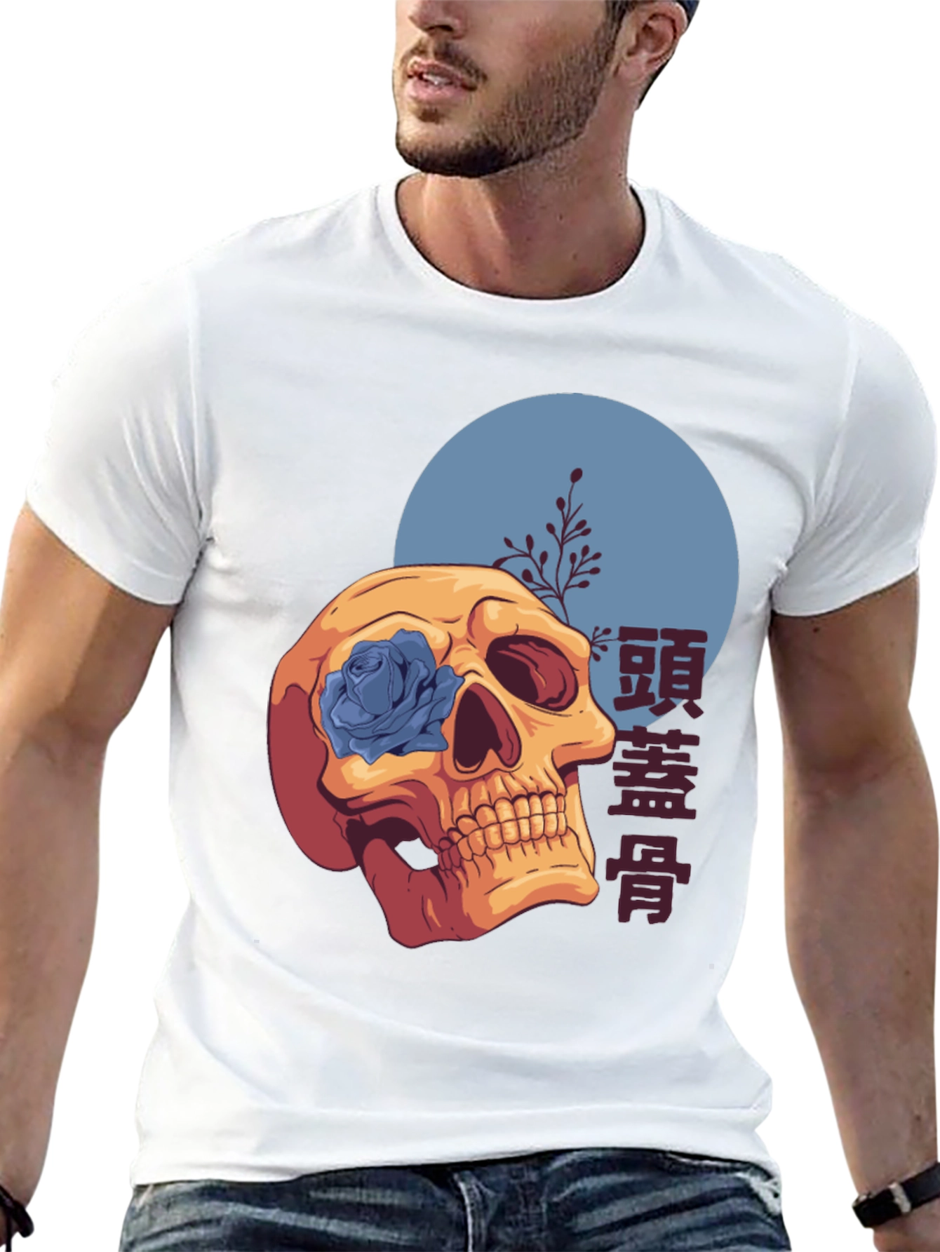 Skull & Rose Graphic T-Shirt - Unique Design