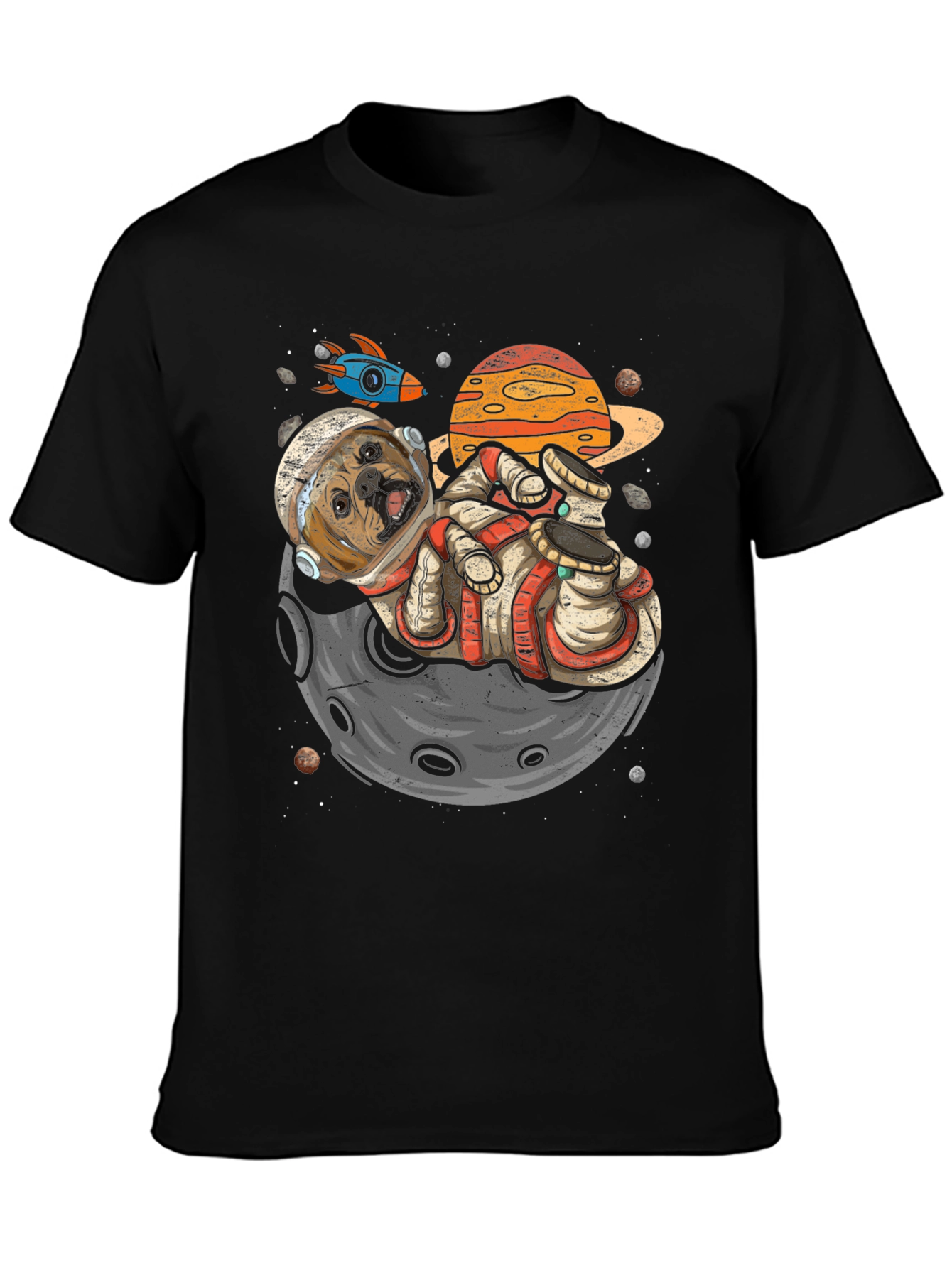 Astronaut Dog on the Moon Graphic Tee