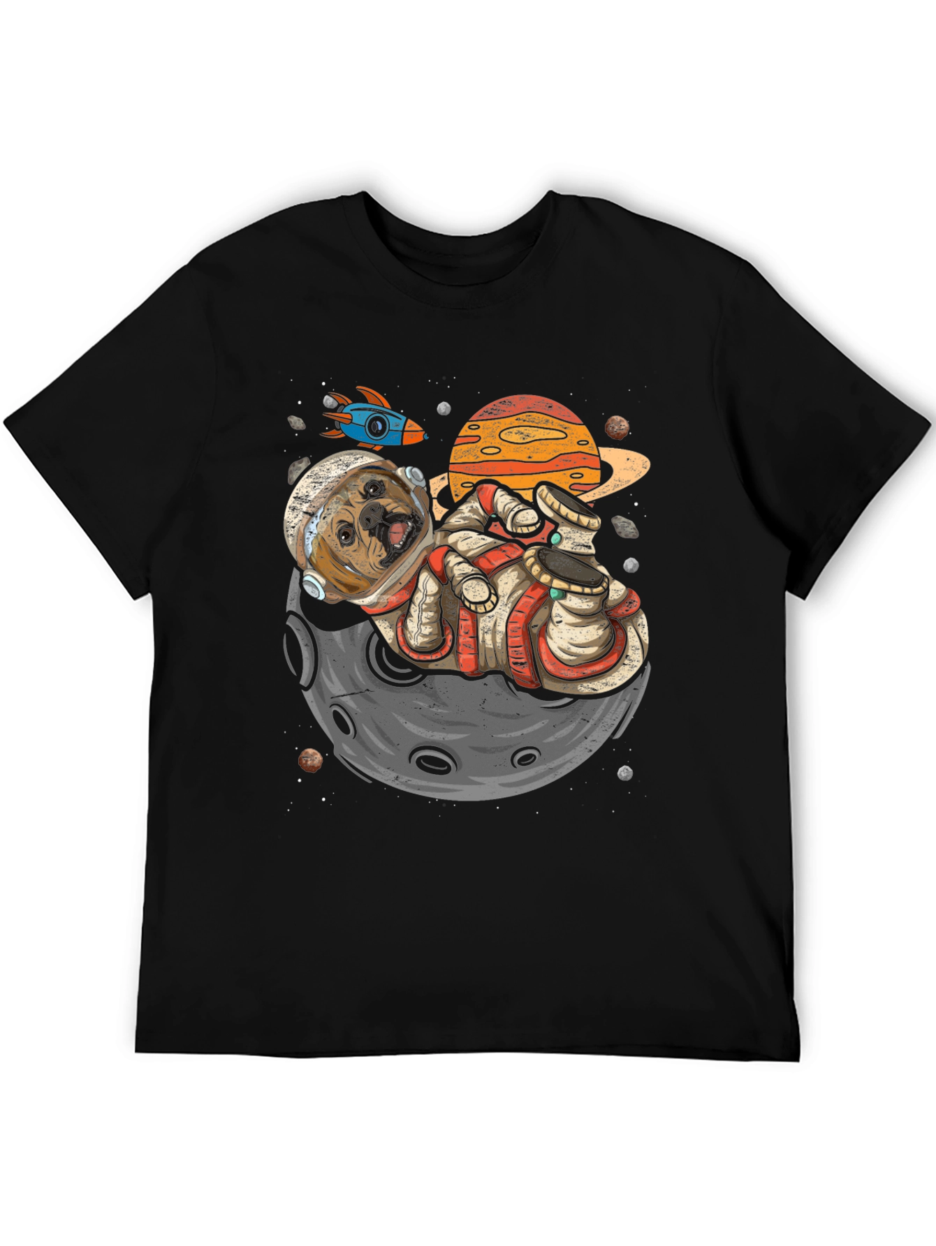 Astronaut Dog on the Moon Graphic Tee
