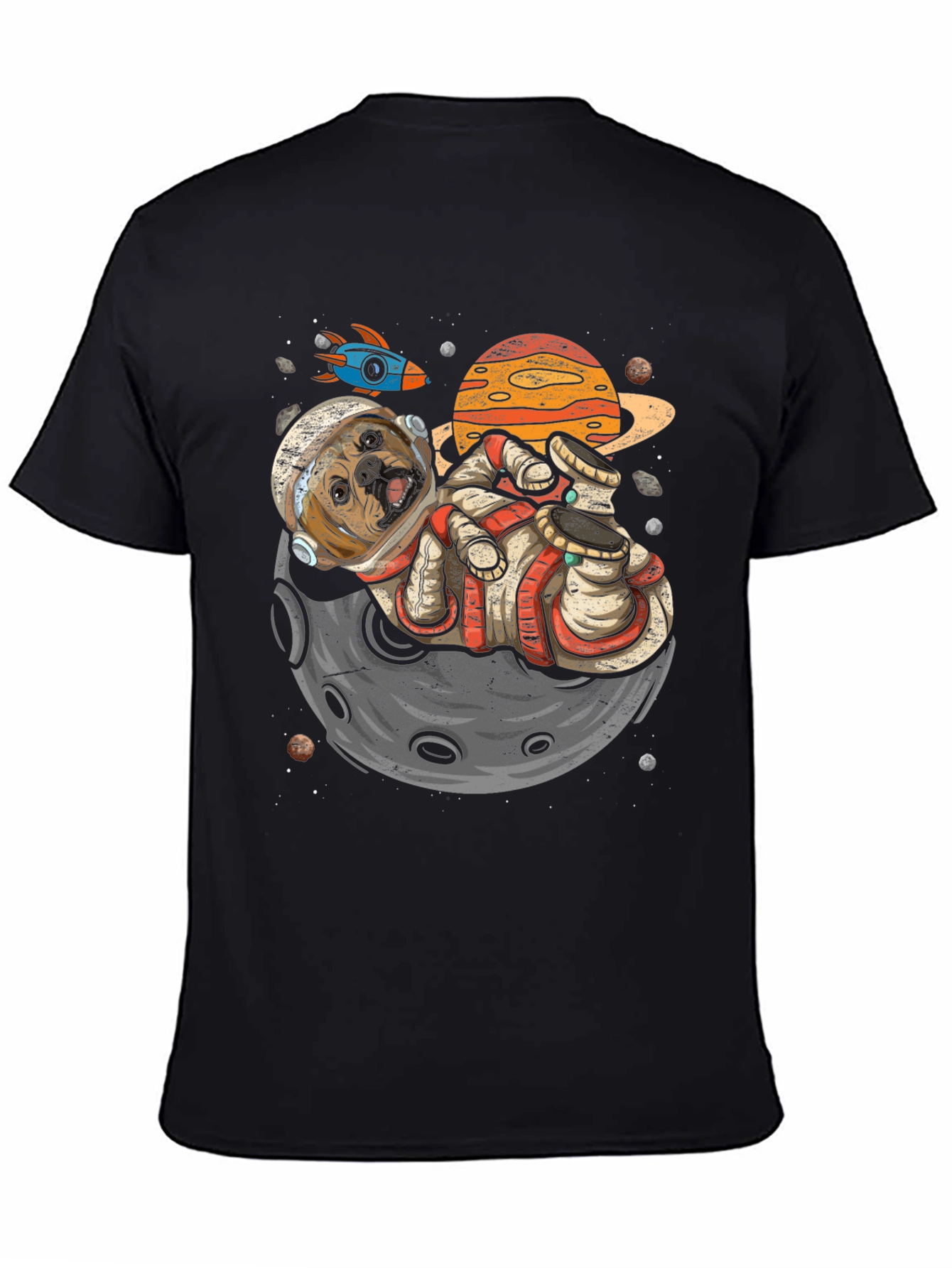 Astronaut Dog on the Moon Graphic Tee