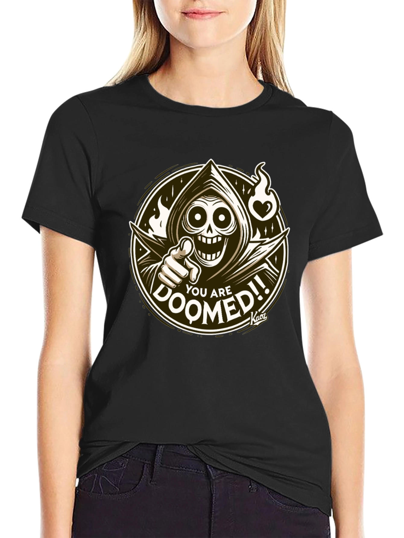 You Are Doomed Graphic Tee - Grim Reaper Design