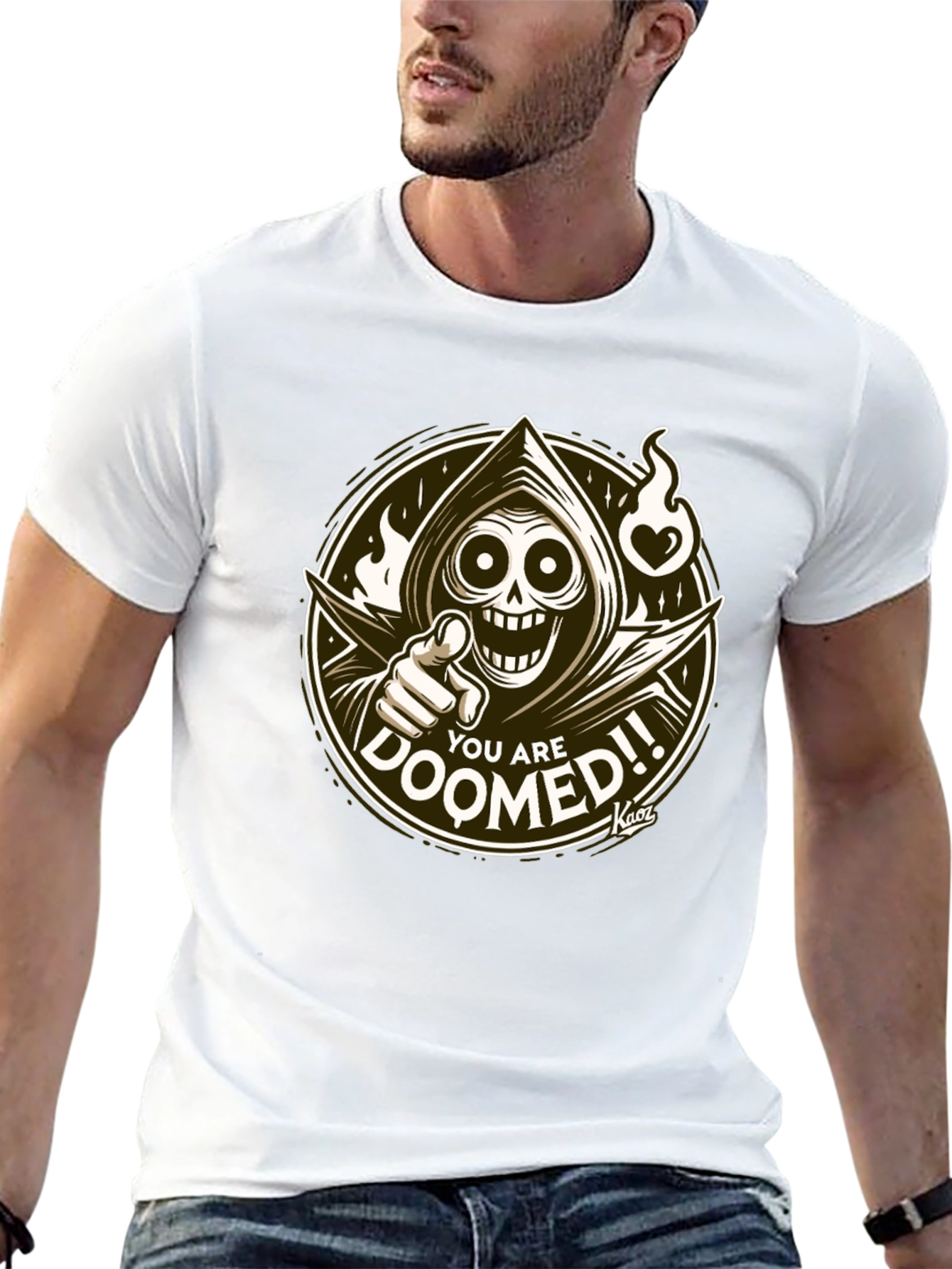 You Are Doomed Graphic Tee - Grim Reaper Design