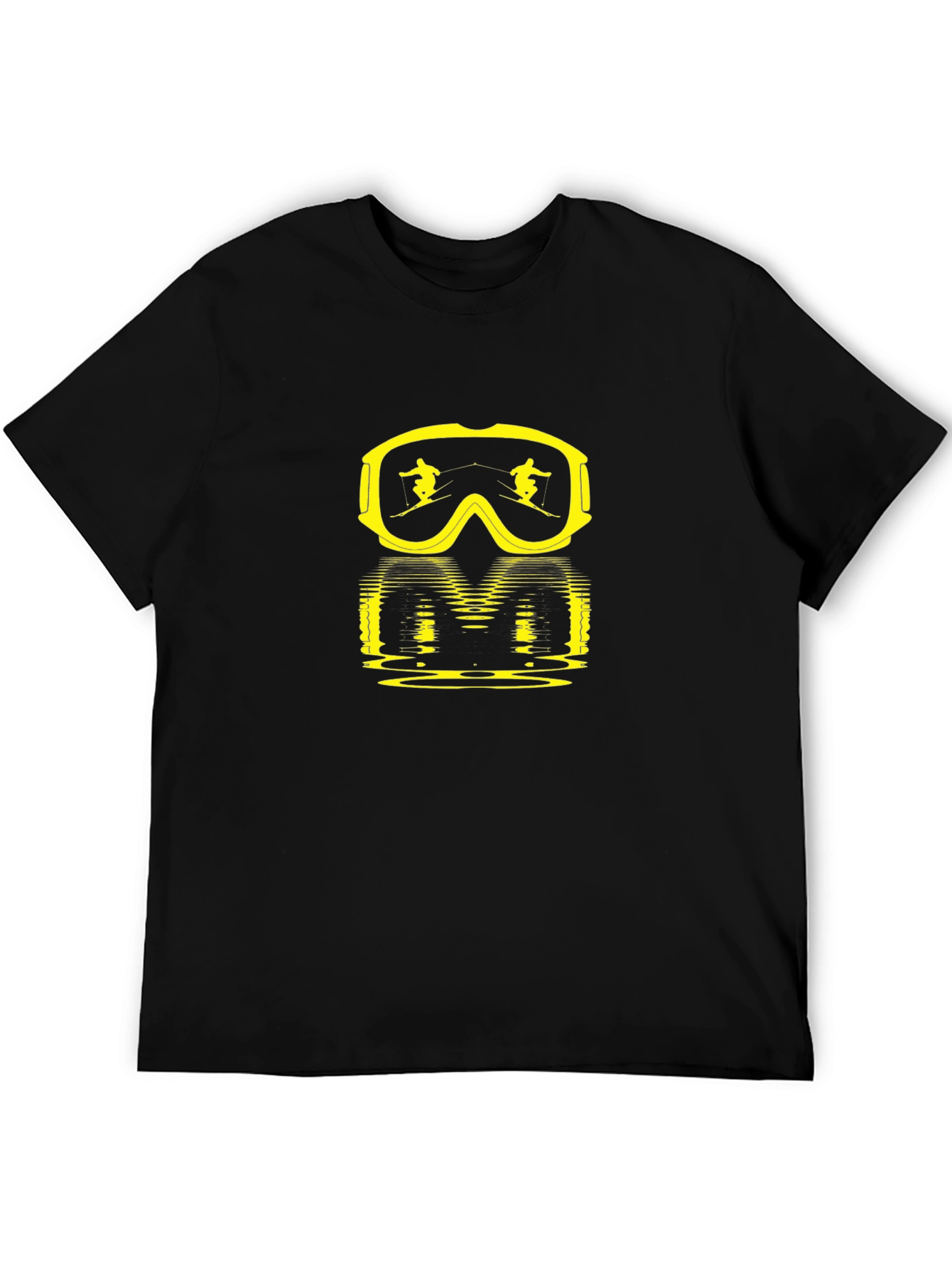 Ski Goggles Graphic Tee - Black Cotton Comfort