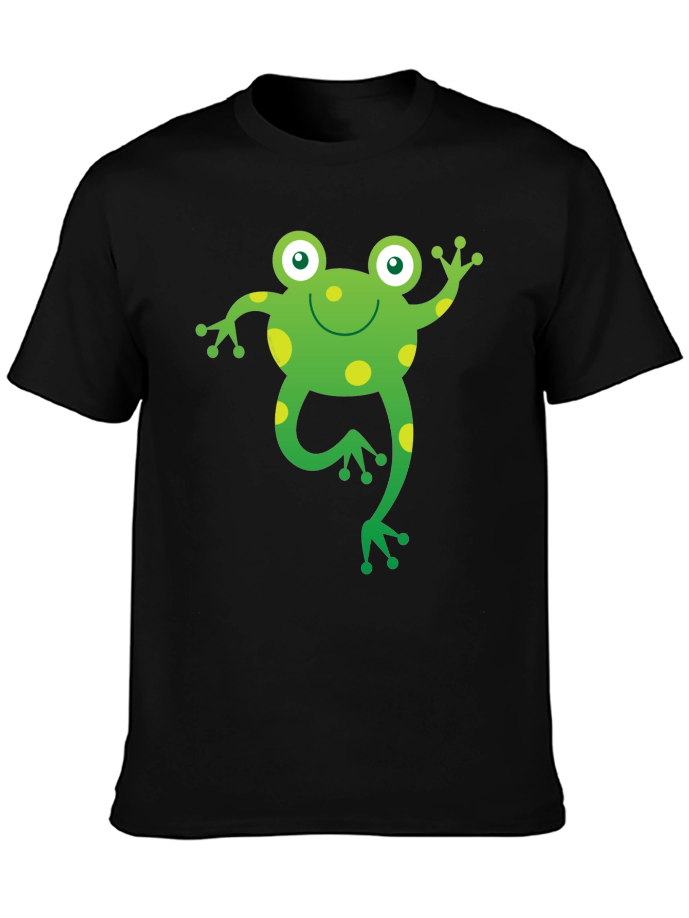 Fun Frog Graphic T-Shirt - Black Cotton Tee