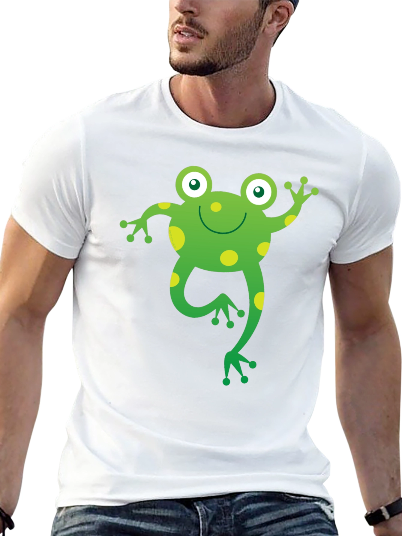 Fun Frog Graphic T-Shirt - Black Cotton Tee