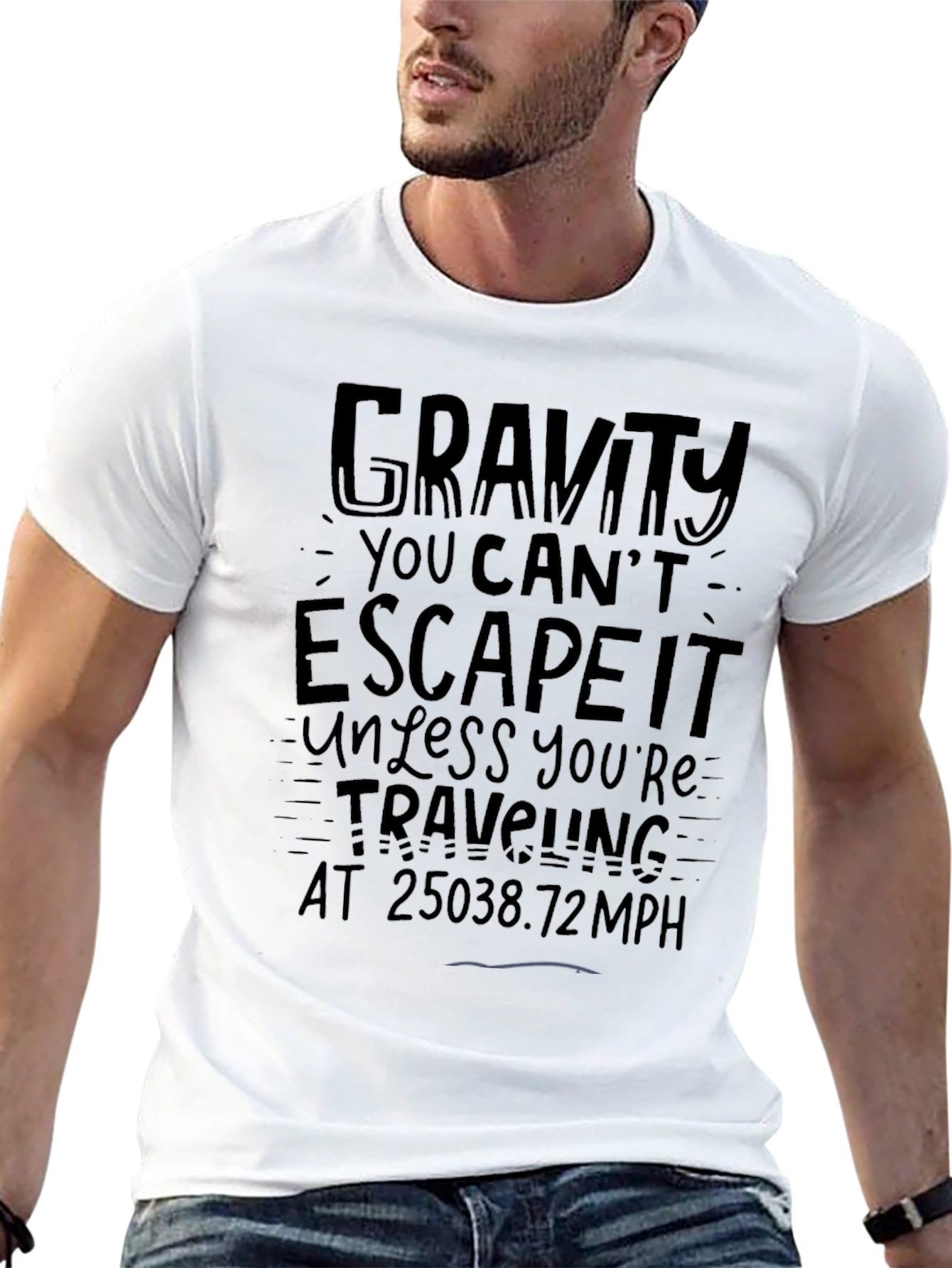 Gravity Escape Velocity Black Graphic Tee