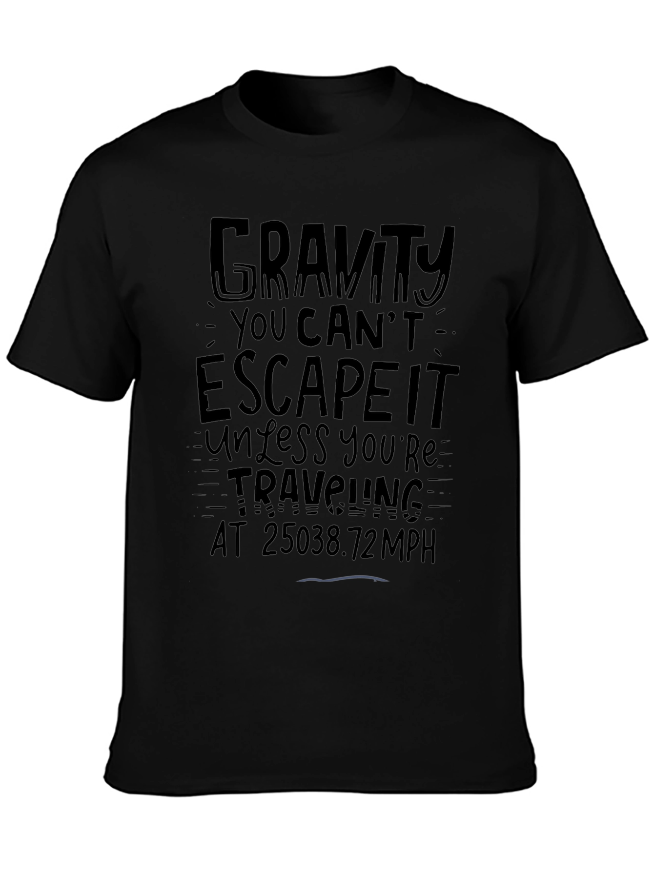 Gravity Escape Velocity Black Graphic Tee