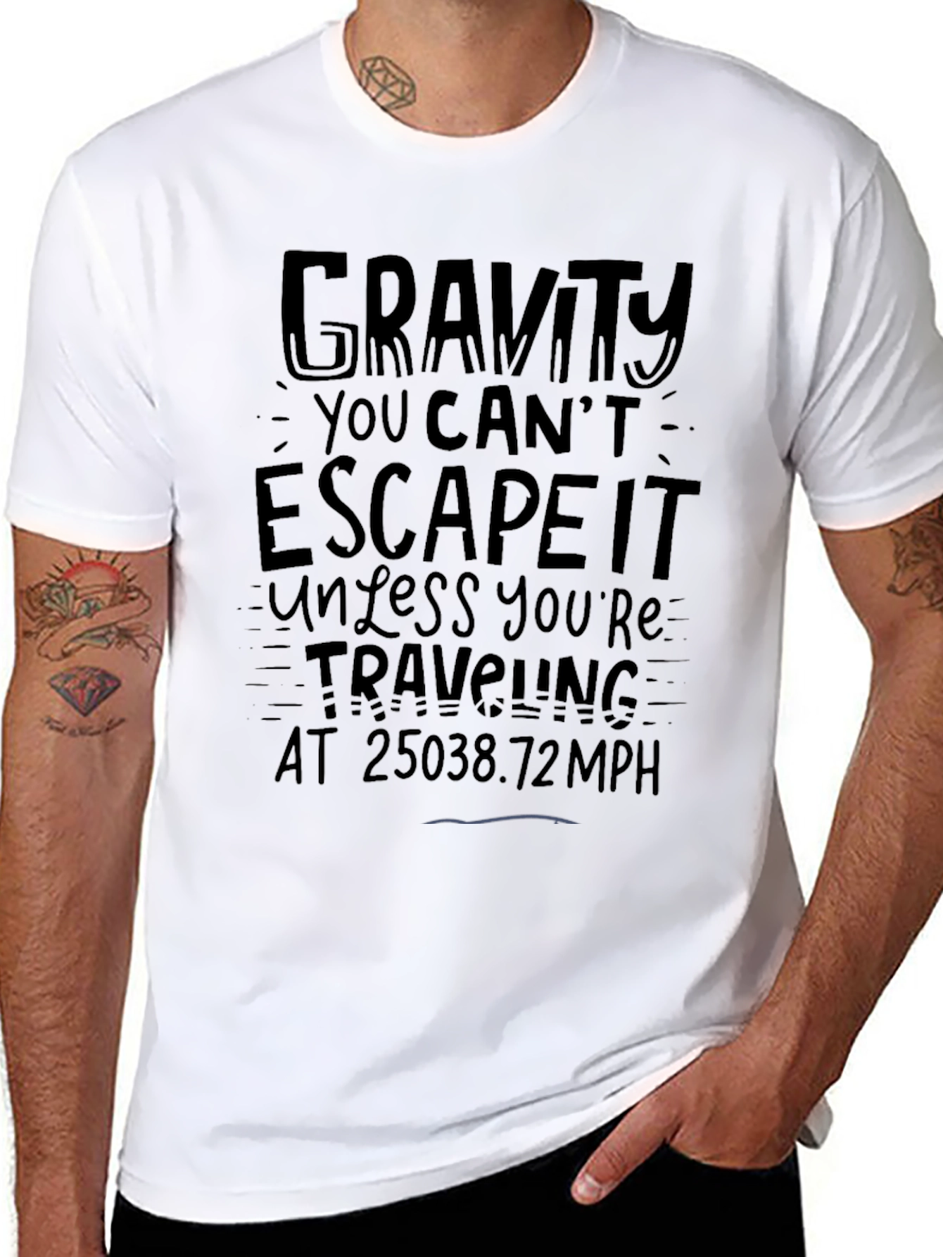 Gravity Escape Velocity Black Graphic Tee