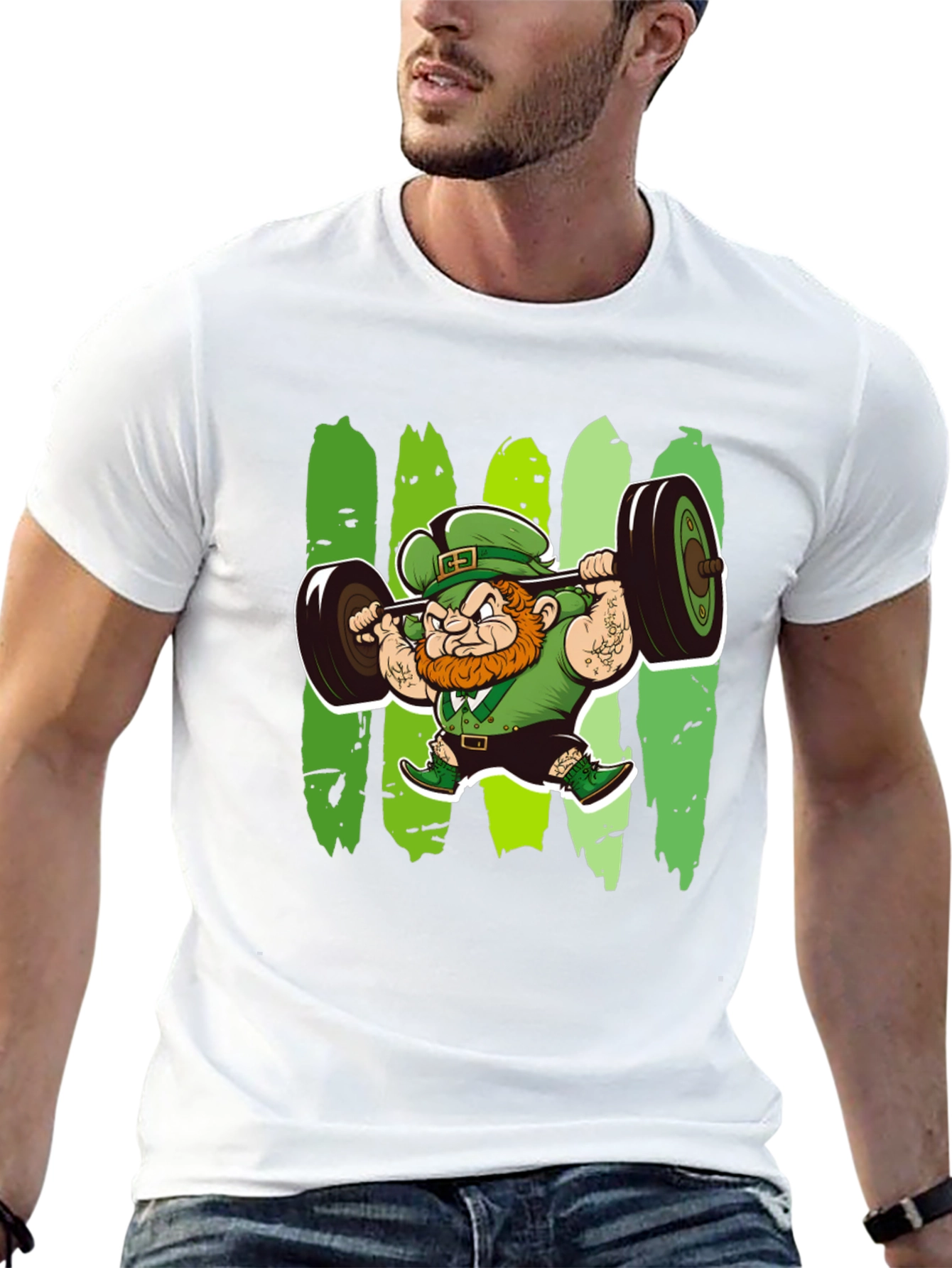St. Patricks Day Leprechaun Lifting T-Shirt