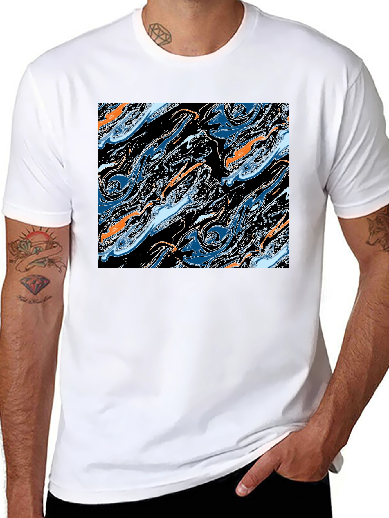 Abstract Swirl Graphic Tee - Modern Art T-Shirt