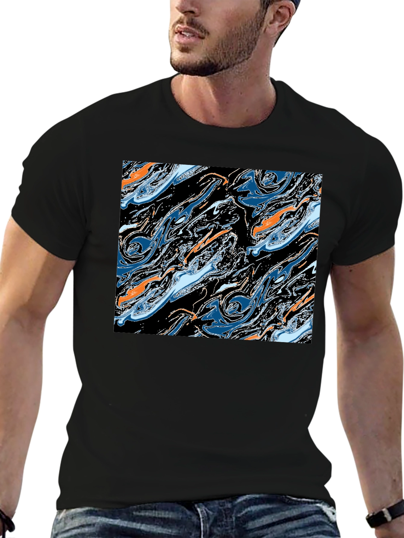 Abstract Swirl Graphic Tee - Modern Art T-Shirt