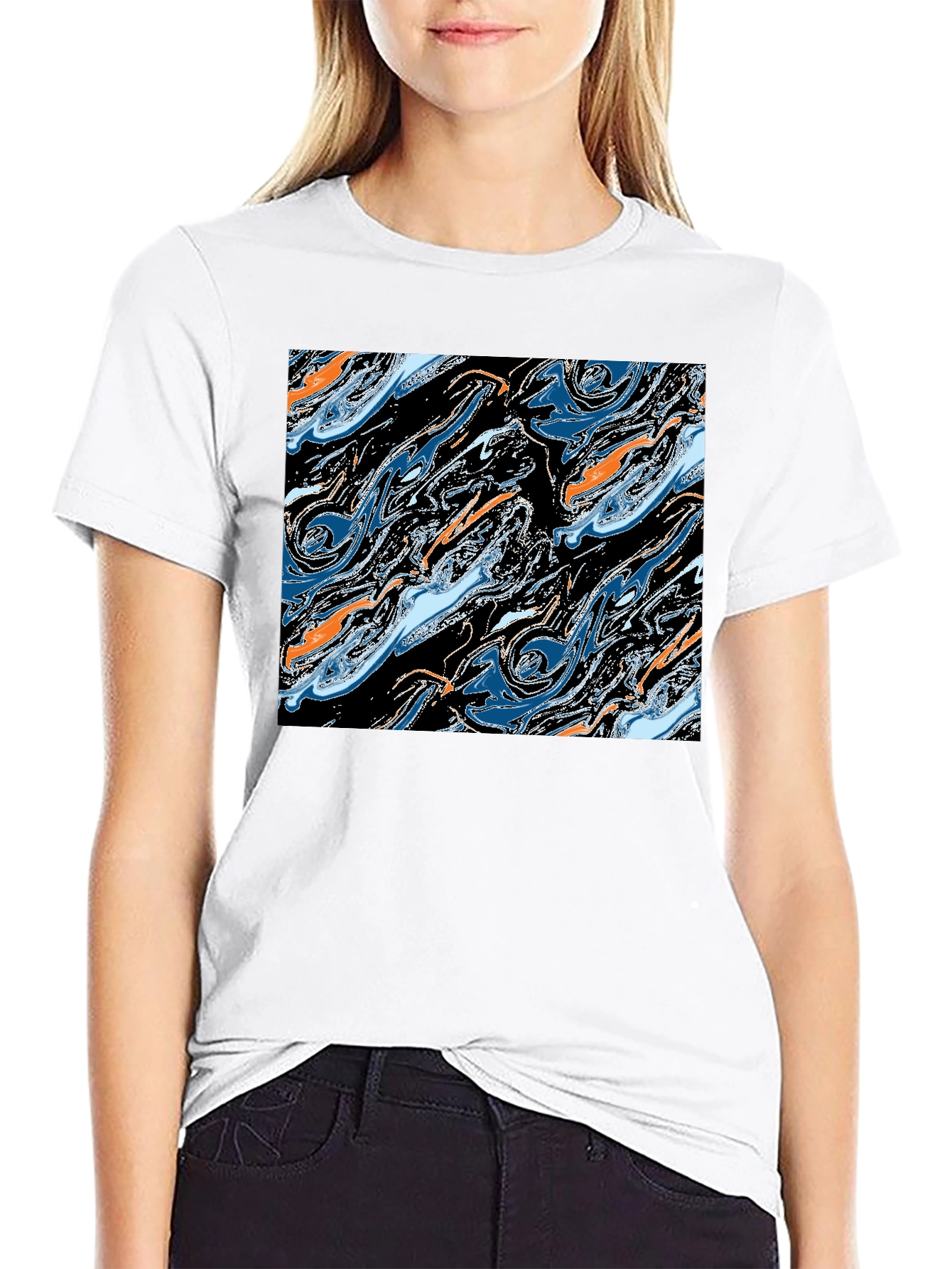 Abstract Swirl Graphic Tee - Modern Art T-Shirt