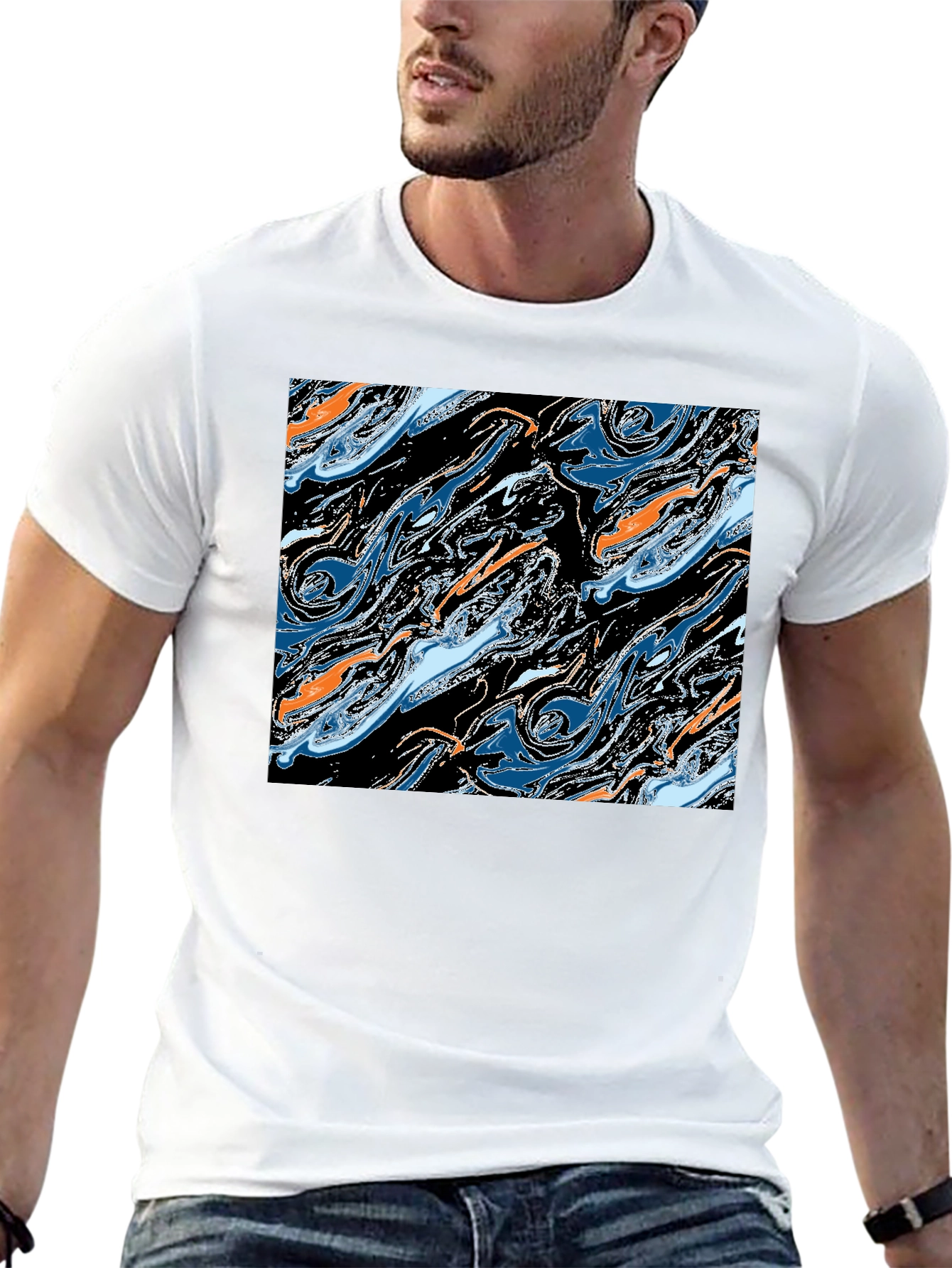 Abstract Swirl Graphic Tee - Modern Art T-Shirt