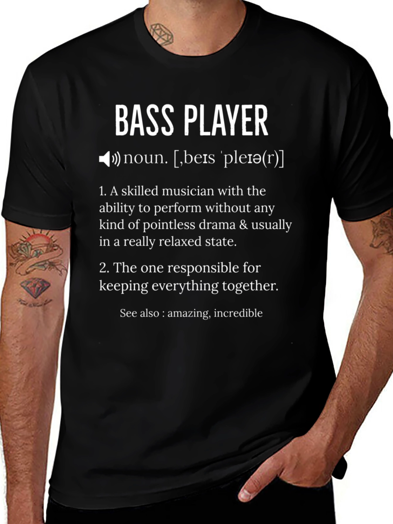Bass Player Definition Graphic T-Shirt