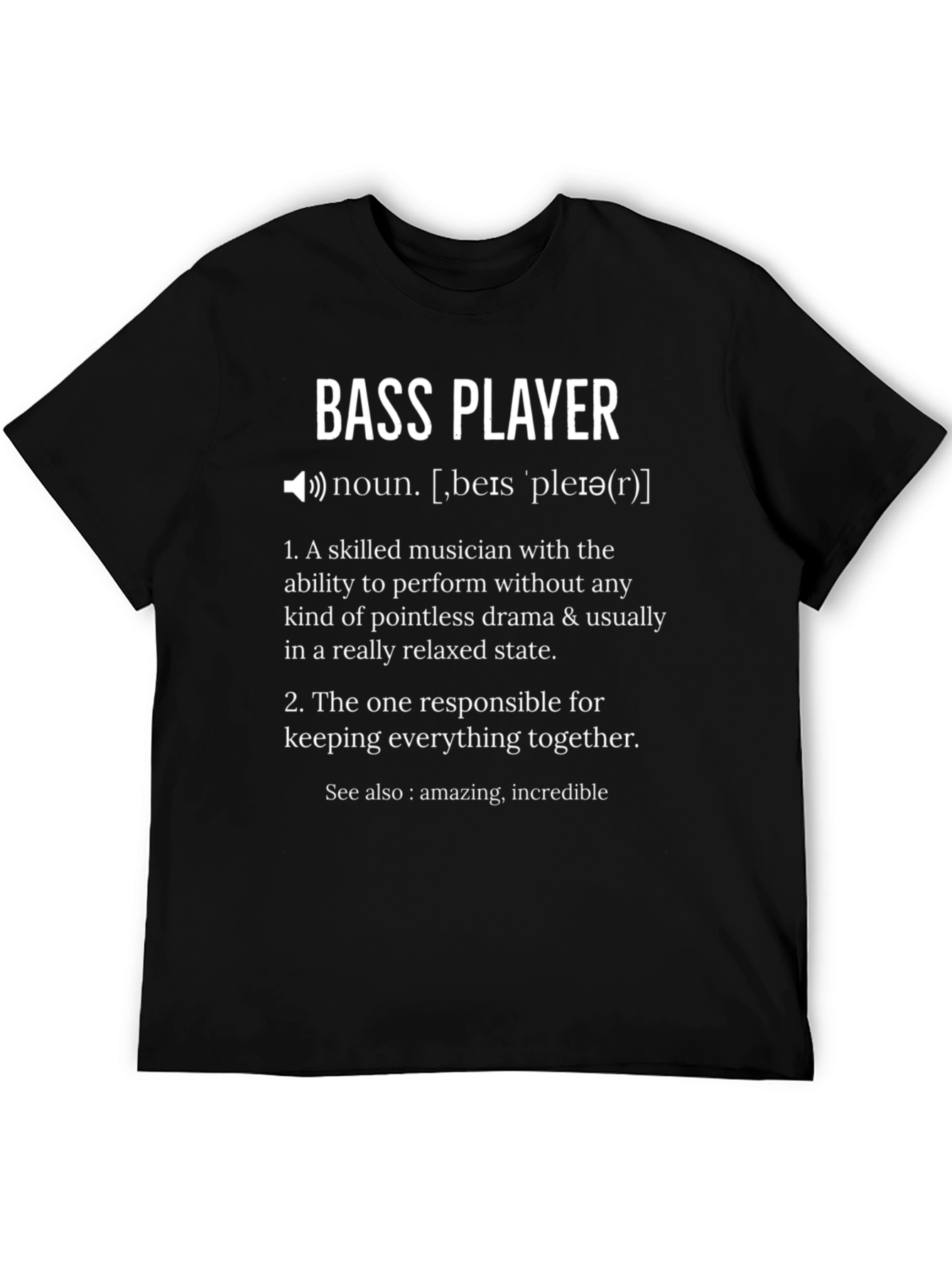 Bass Player Definition Graphic T-Shirt
