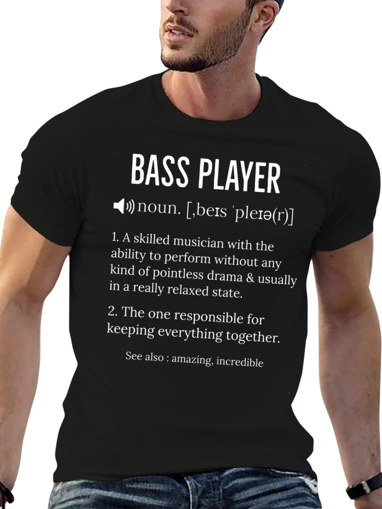 Bass Player Definition Graphic T-Shirt