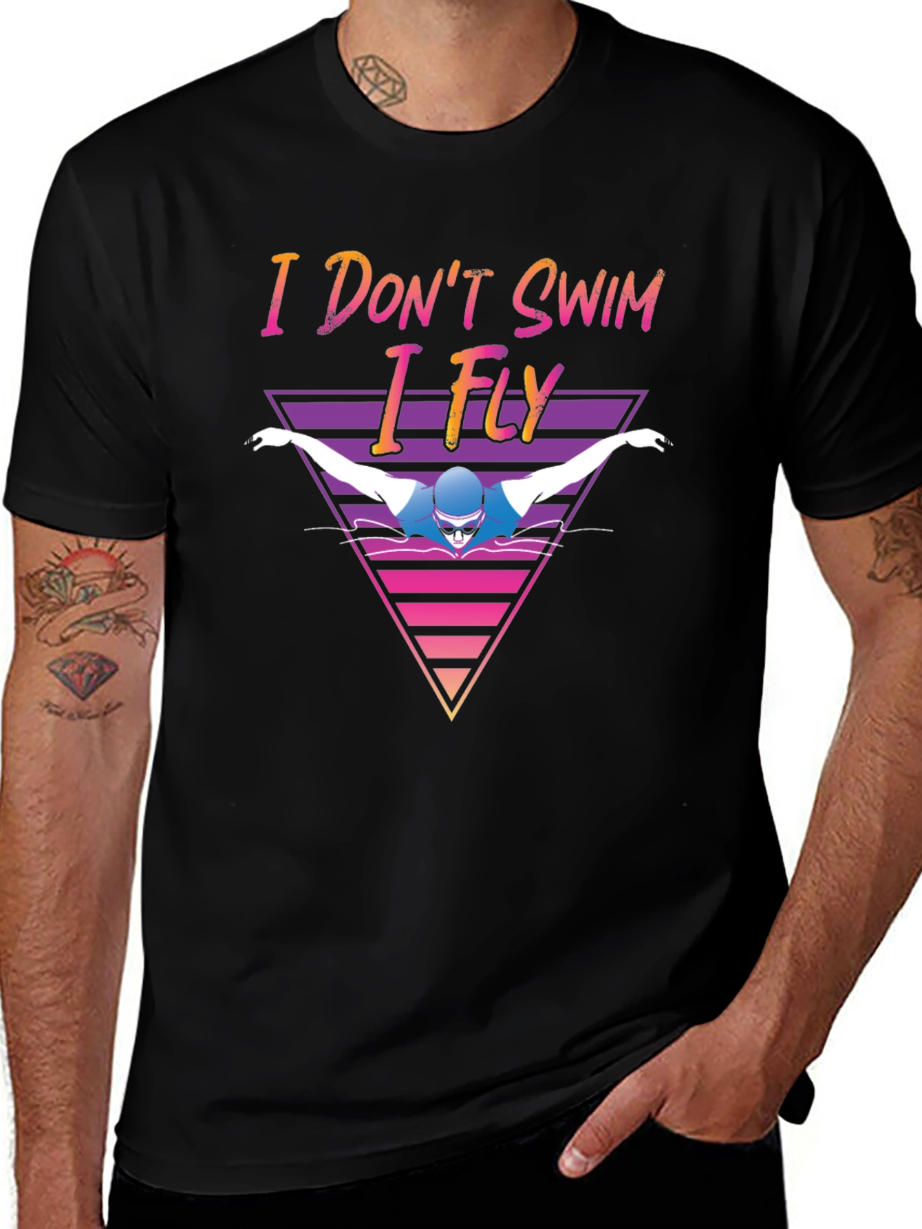 I Dont Swim I Fly Black T-Shirt
