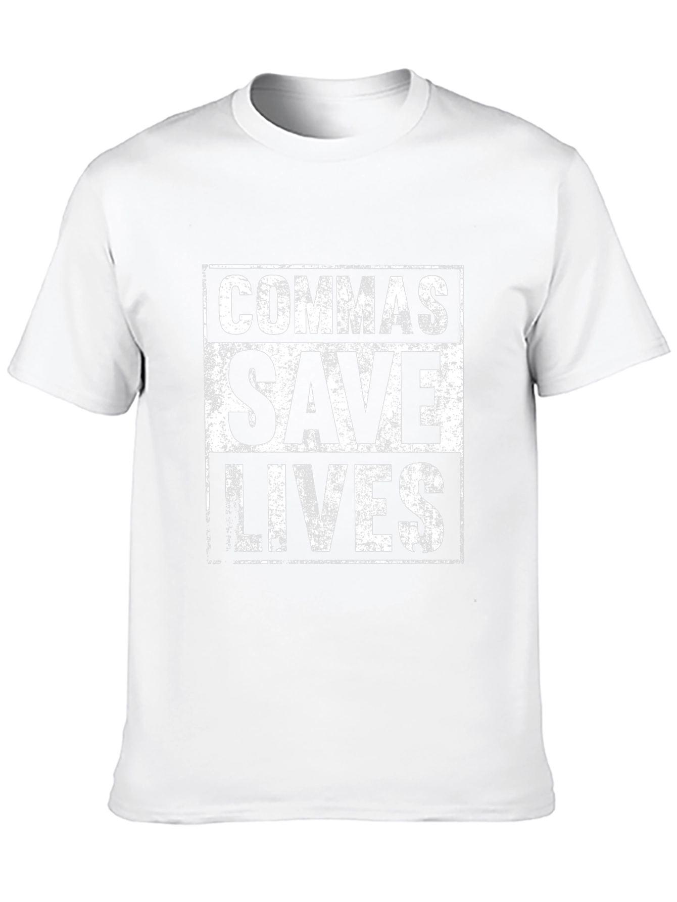 Commas Save Lives T-Shirt - Grammar Humor Tee