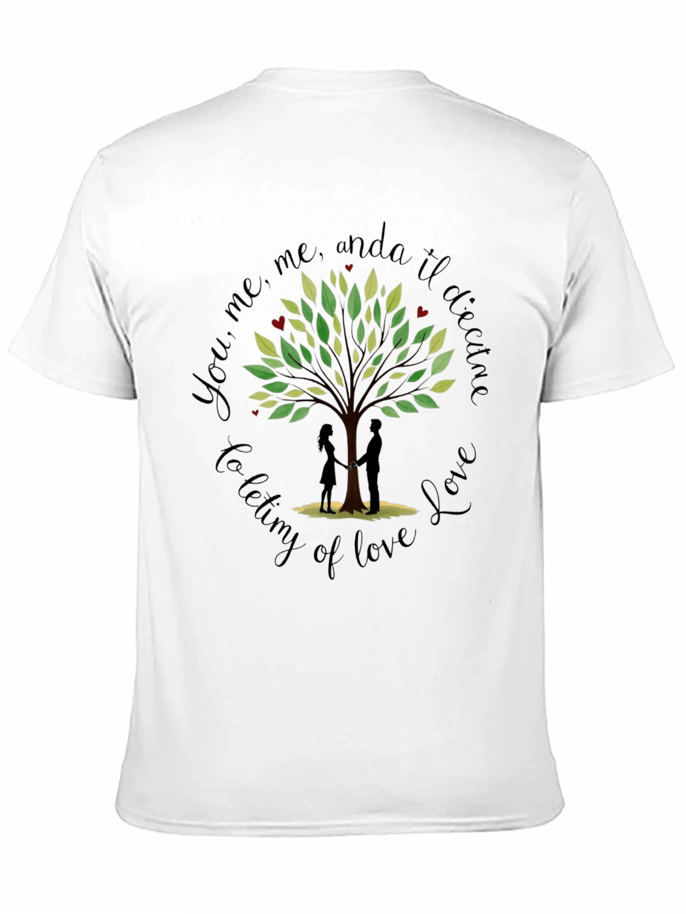 Romantic Tree of Love Graphic T-Shirt